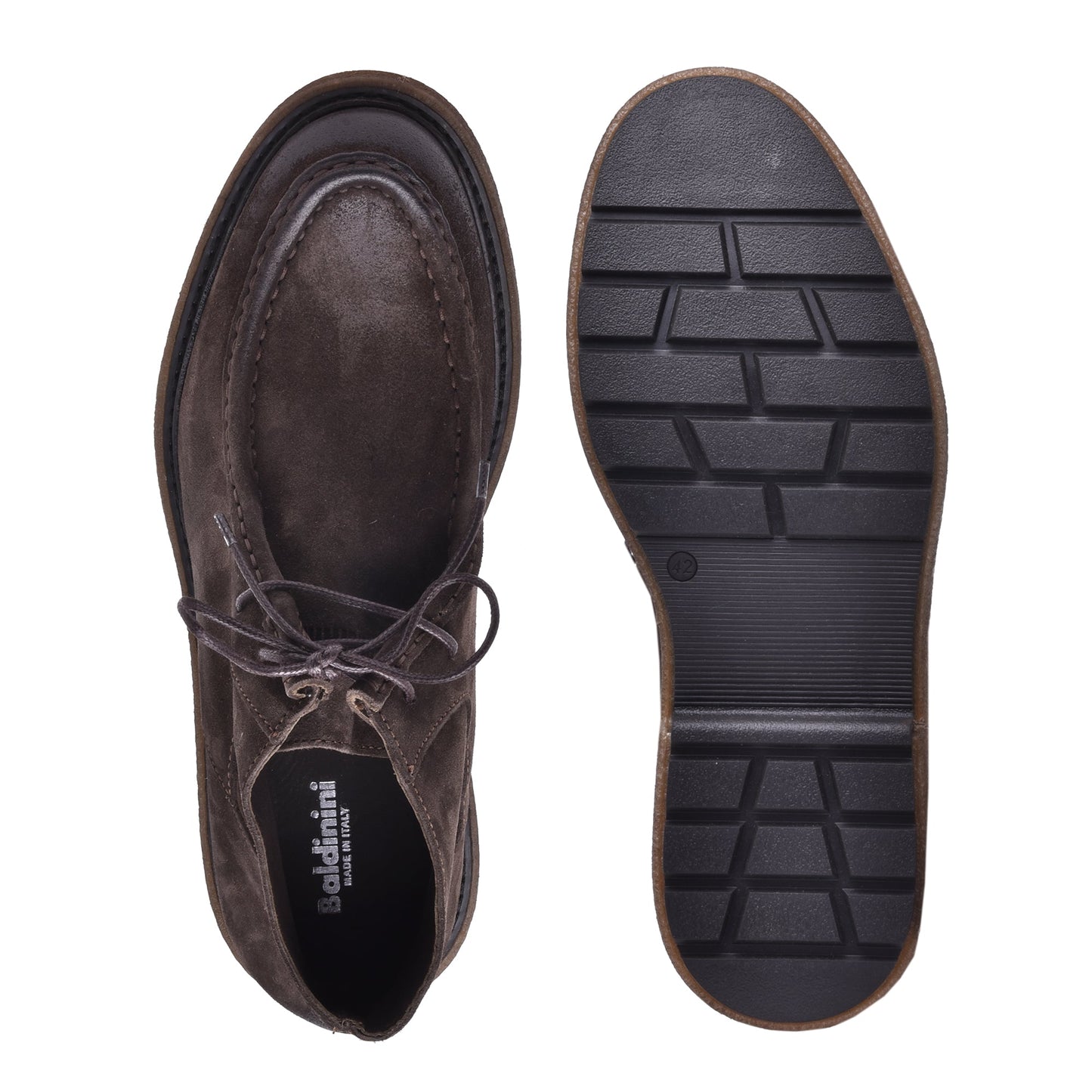 Desert boot in dark brown split leather