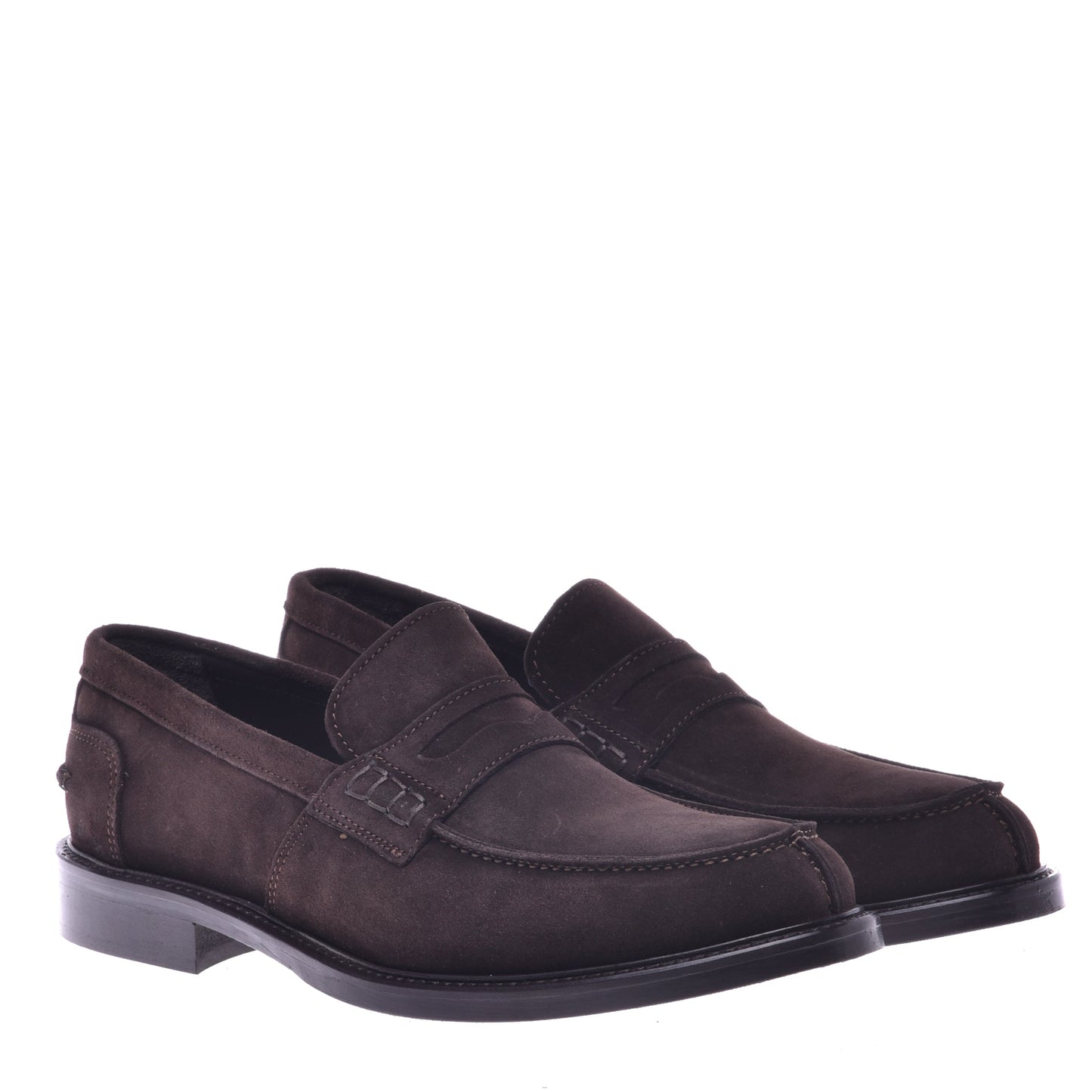 Dark brown suede loafers