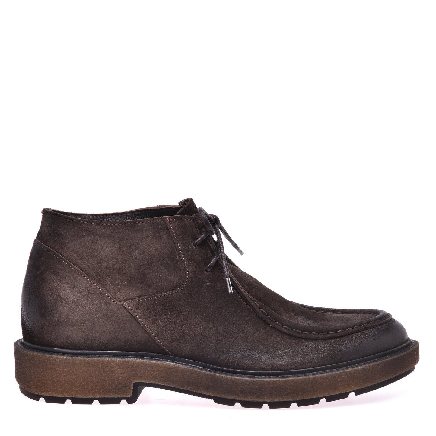 Desert boot in dark brown split leather