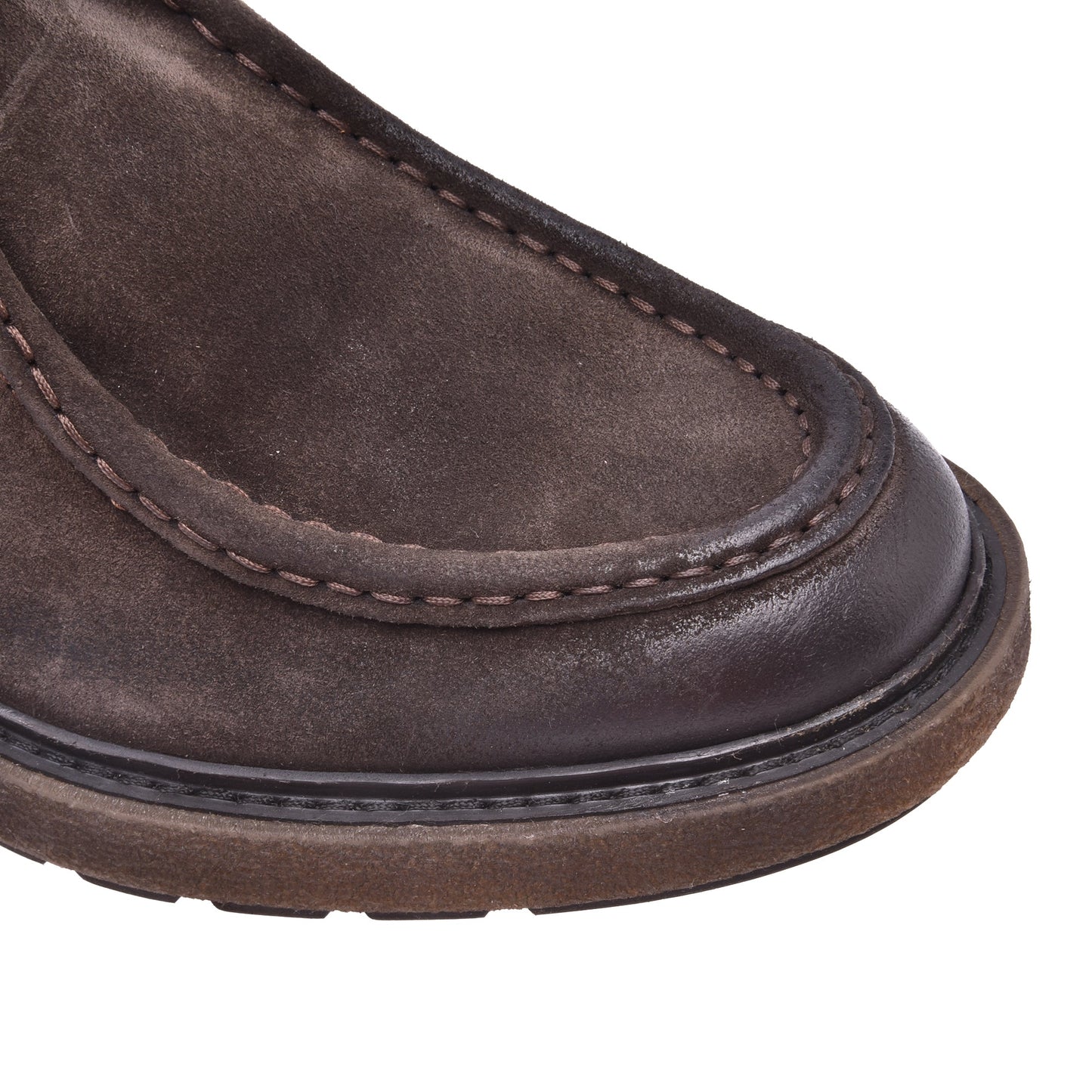 Desert boot in dark brown split leather