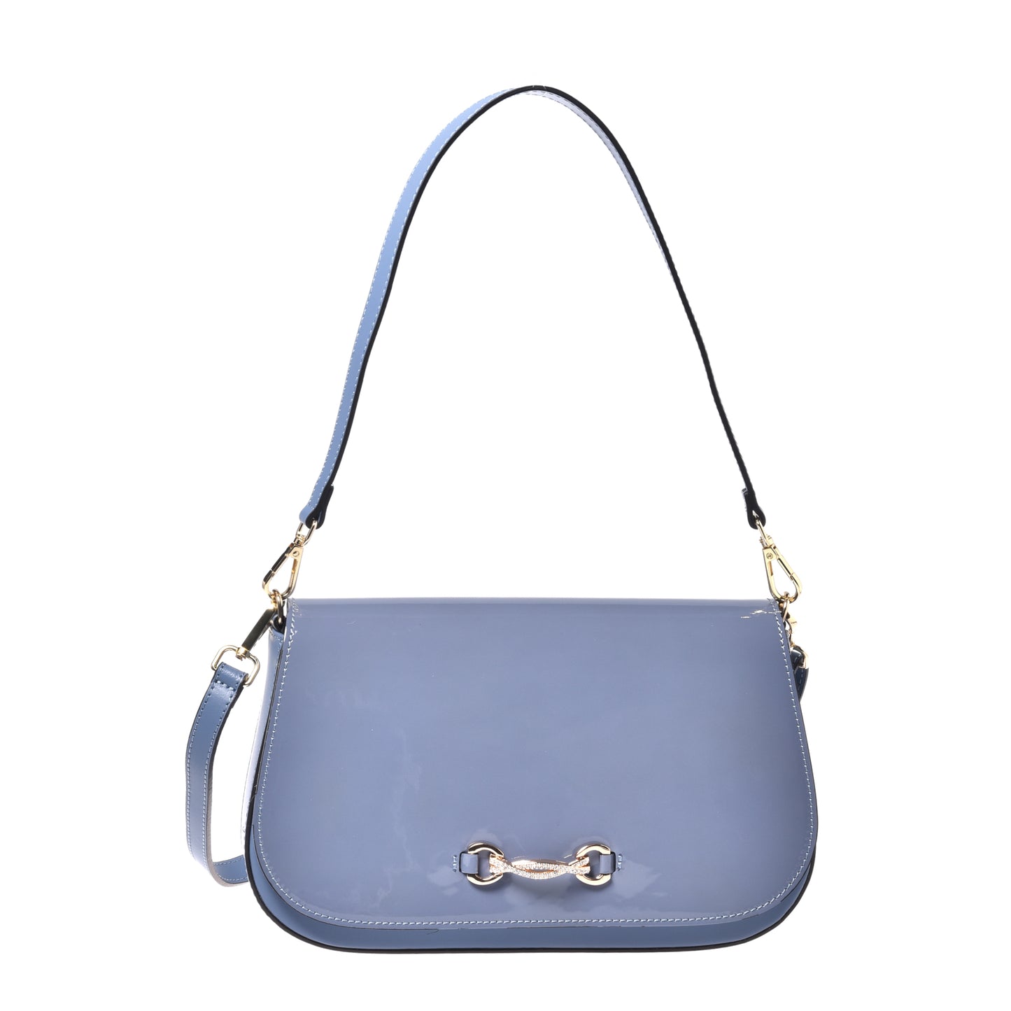 Avio patent leather shoulder bag