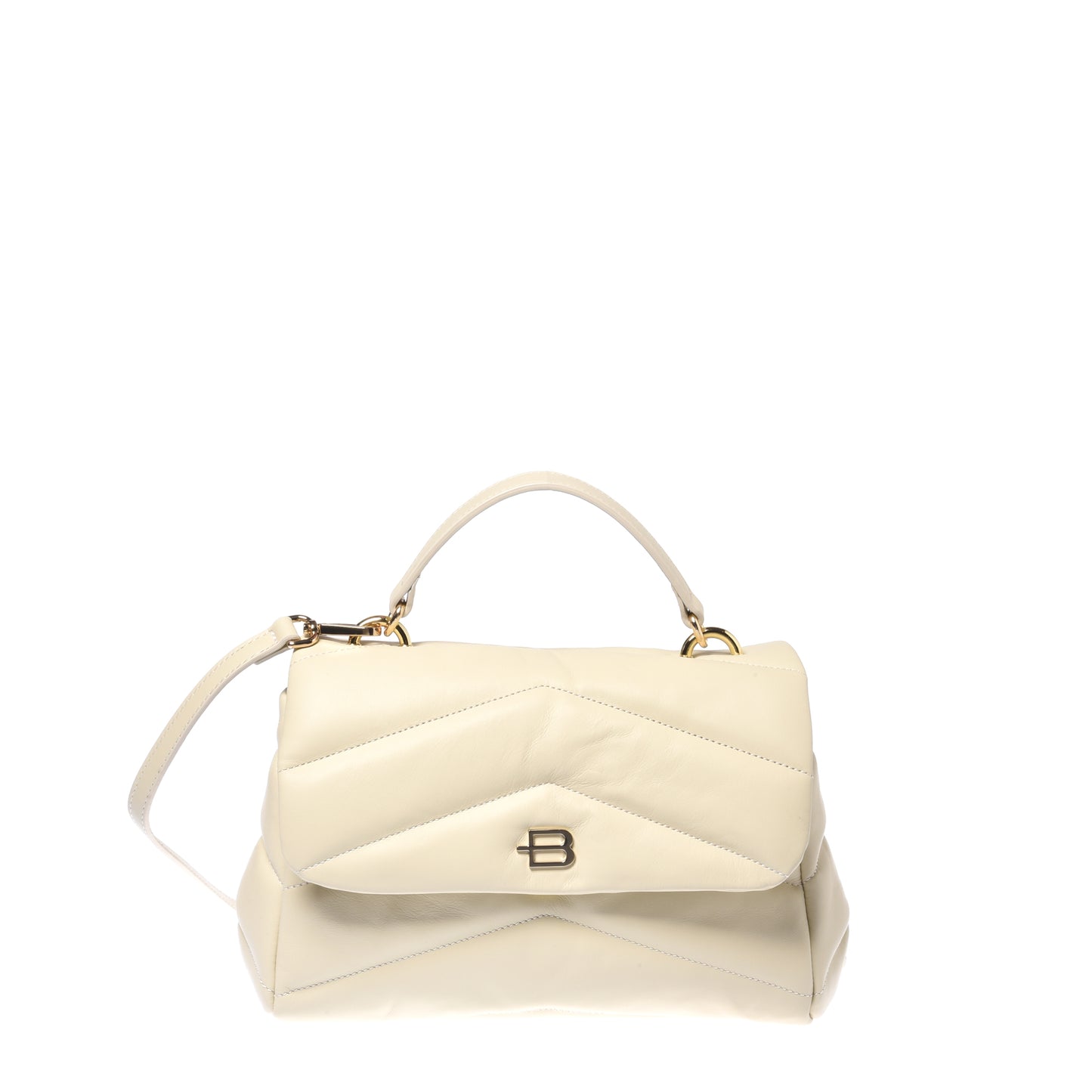 Off-white quilted leather shoulder bag