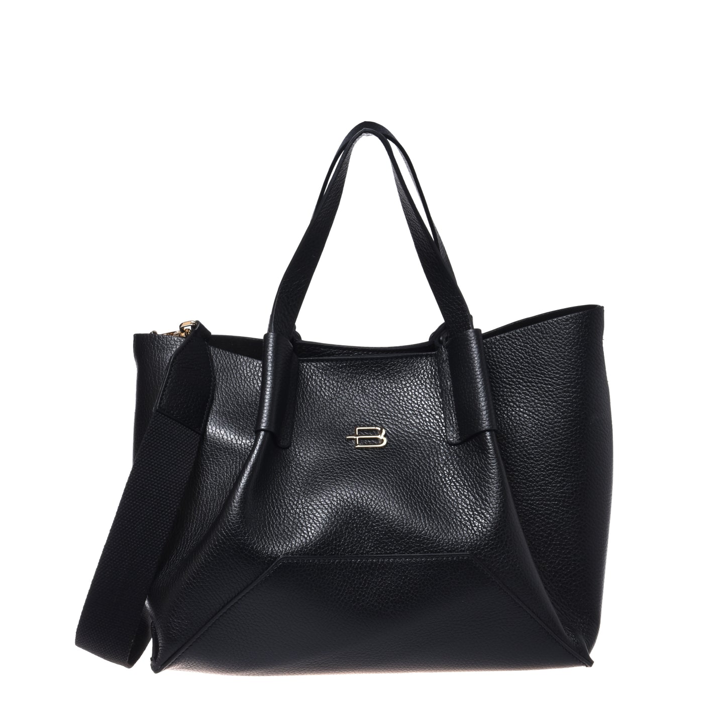 Sac à bandoulière en cuir grainé noir
