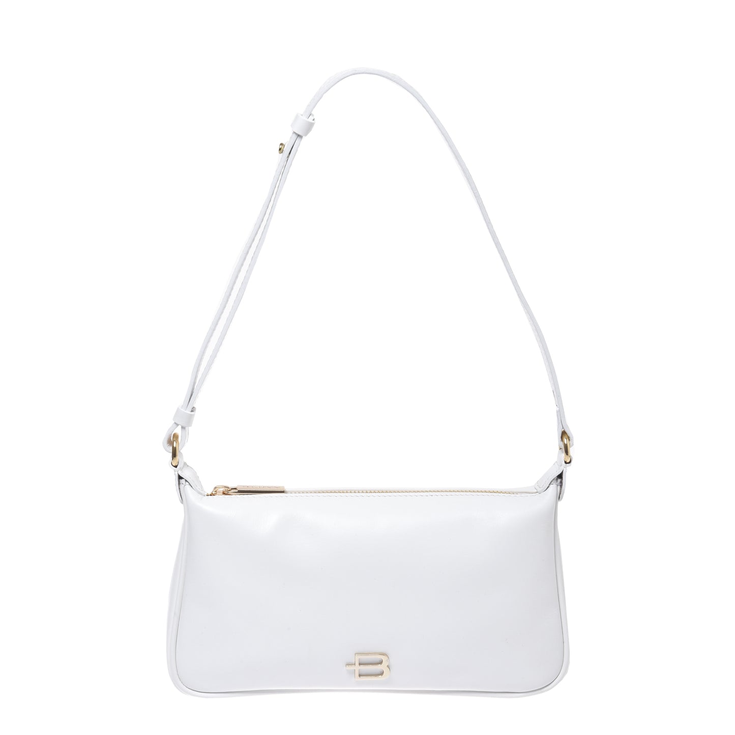 Sac porté épaule en cuir nappa blanc