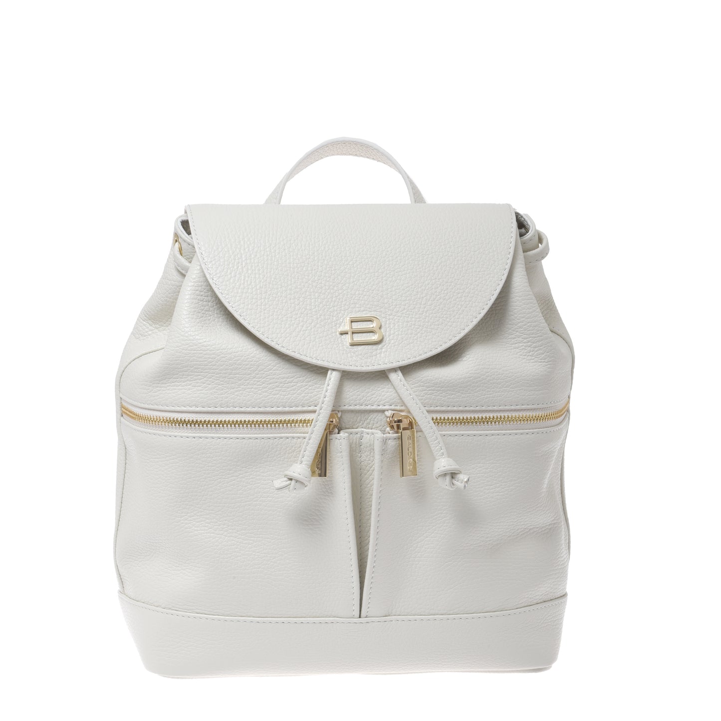 Sac à dos en cuir grainé blanc