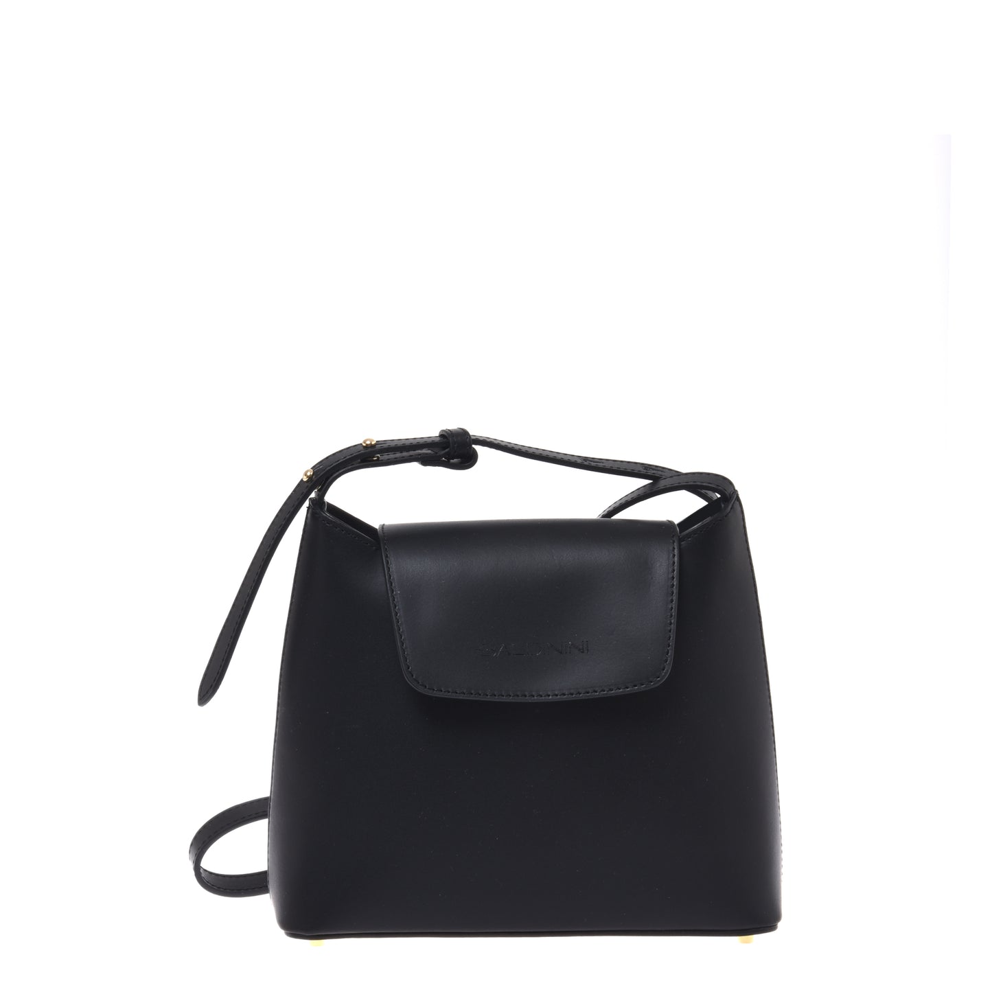 Black leather shoulder bag