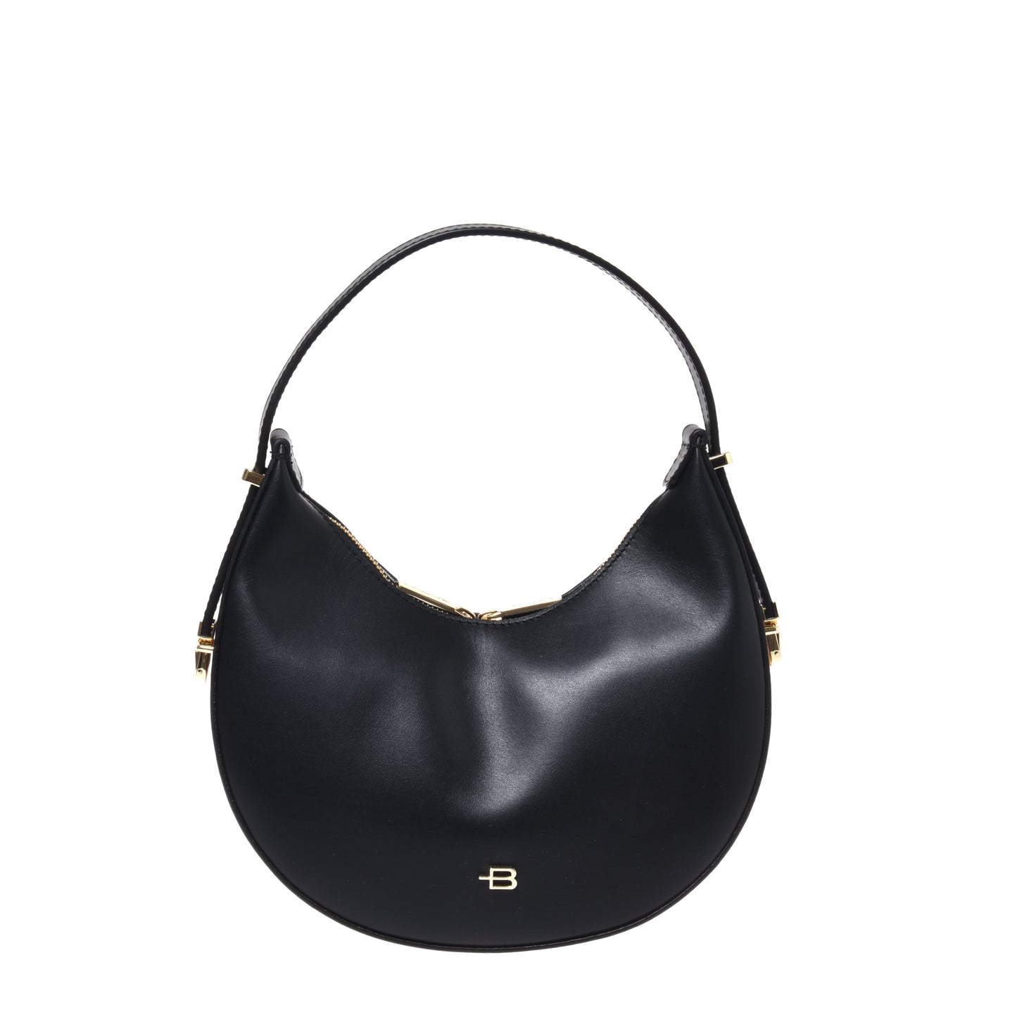 Black leather handbag