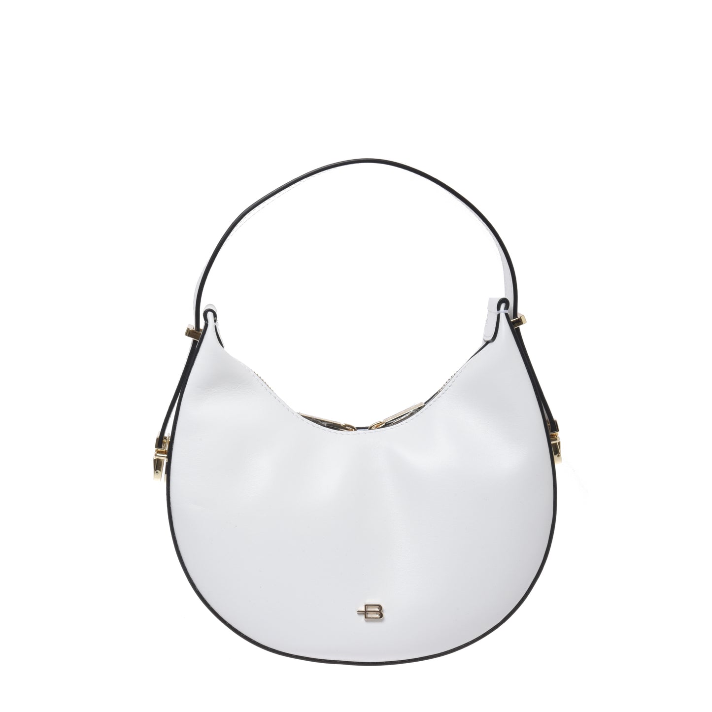 White leather handbag
