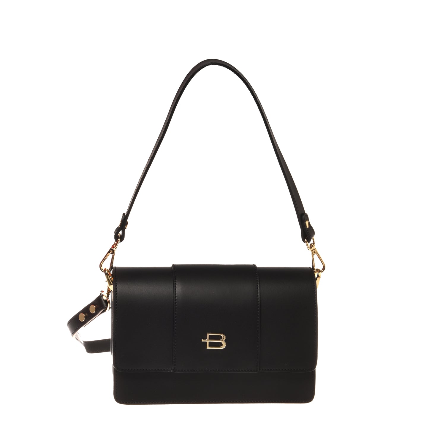 Black leather shoulder bag