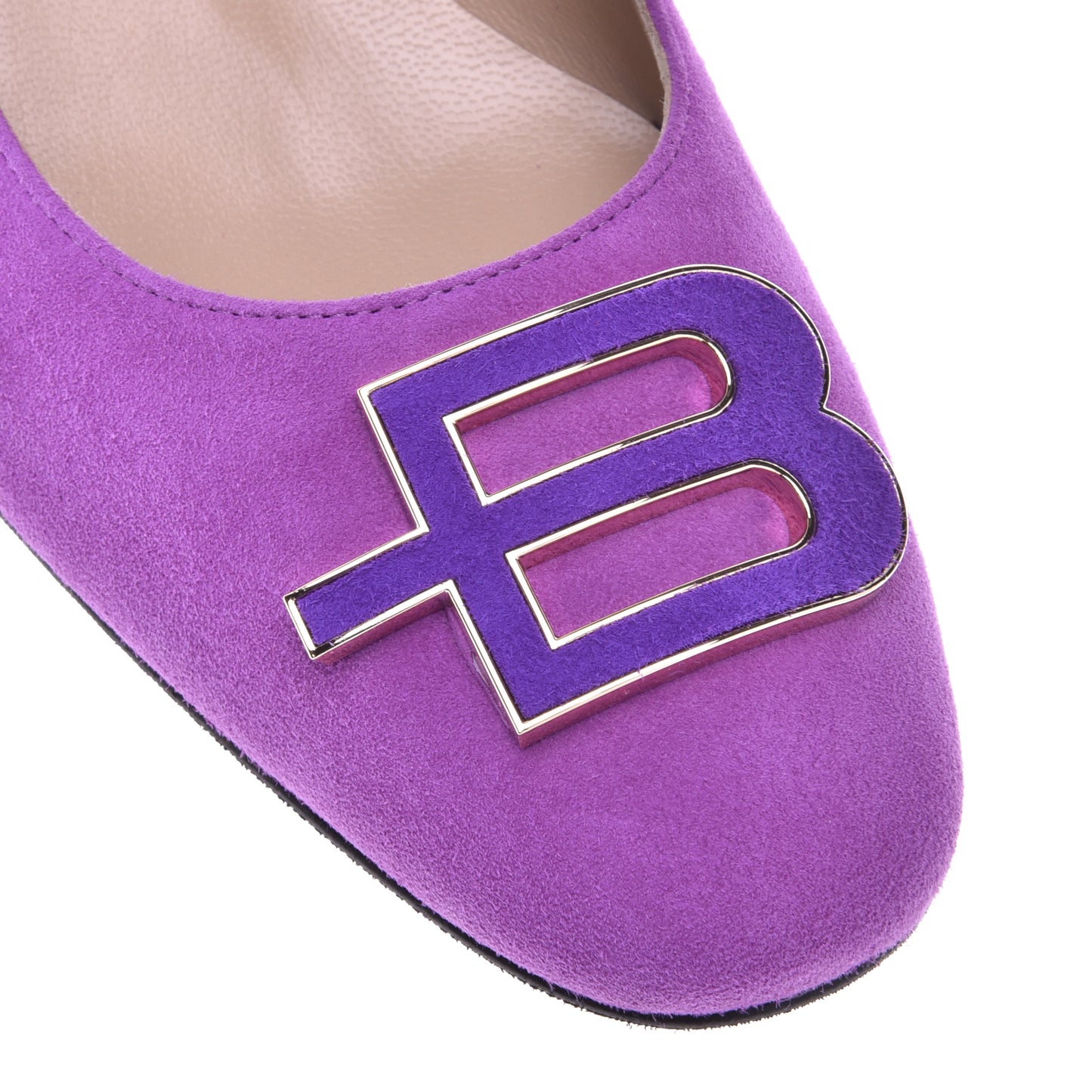 Purple suede pumps