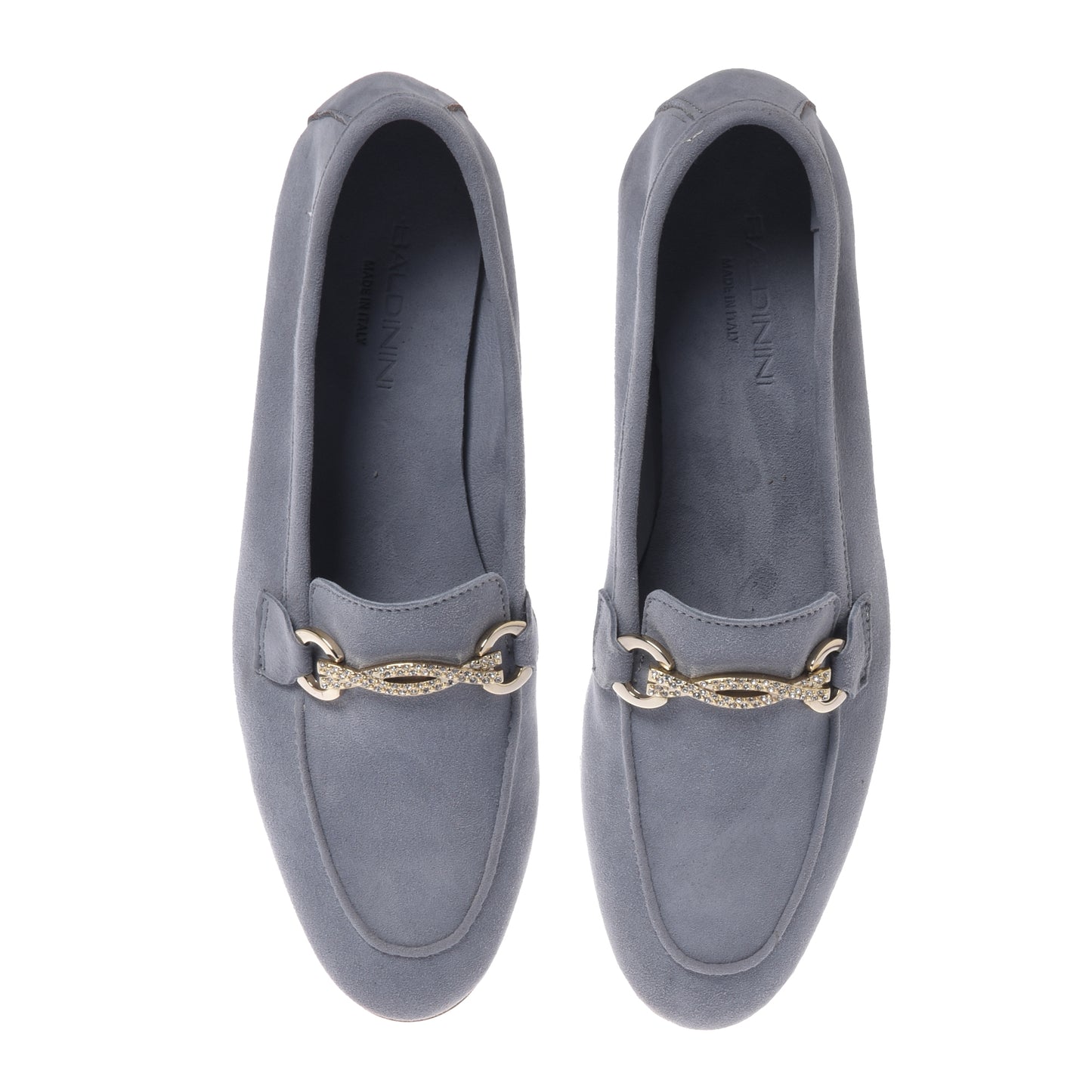 Mocassino in pelle scamosciata grigio chiaro
