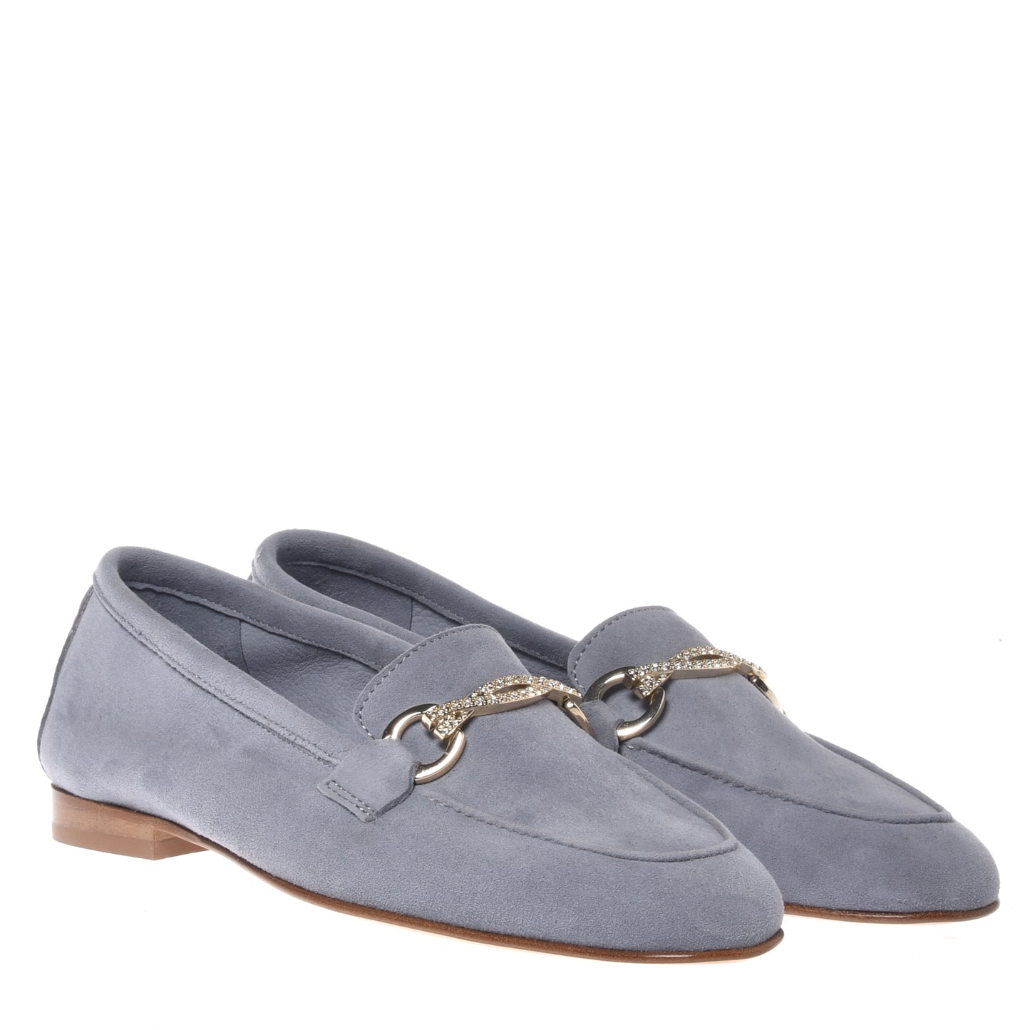 Mocassino in pelle scamosciata grigio chiaro