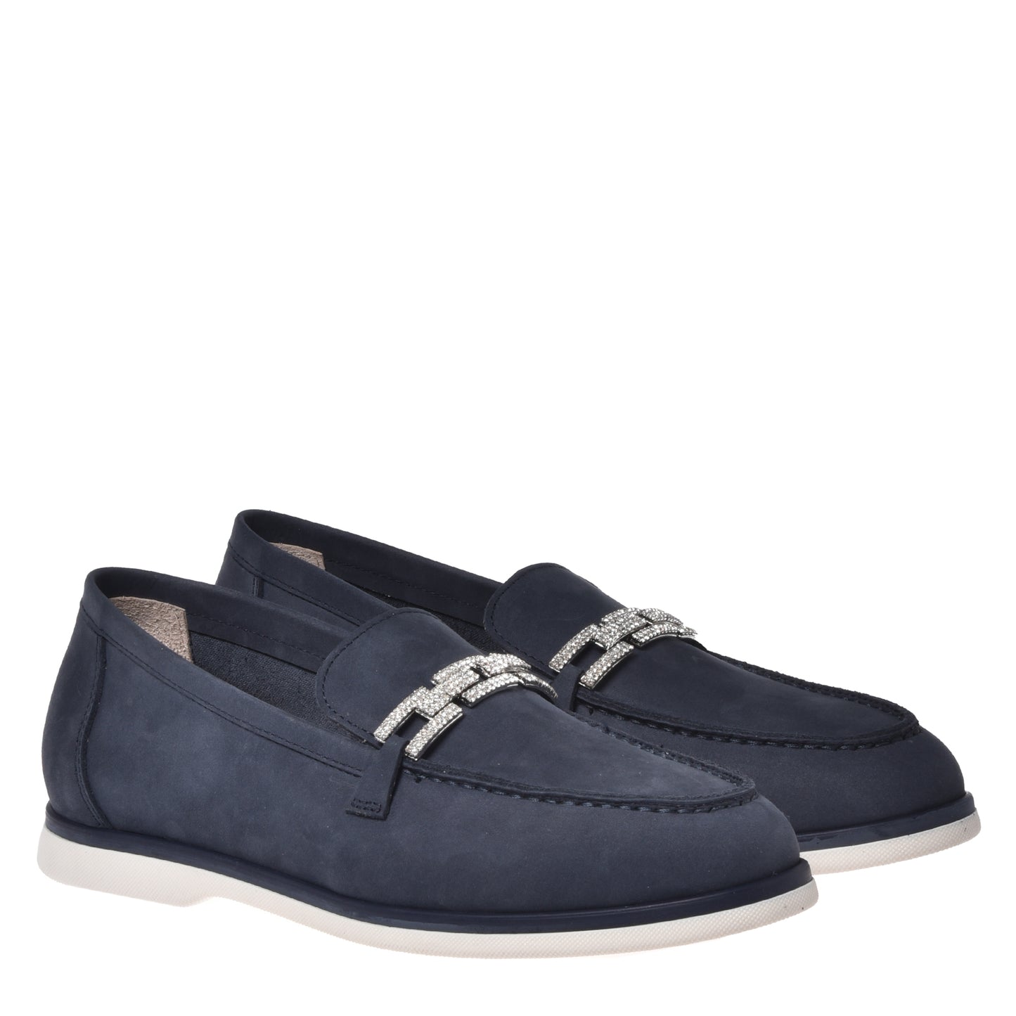 Mocassino in nabuk blu scuro
