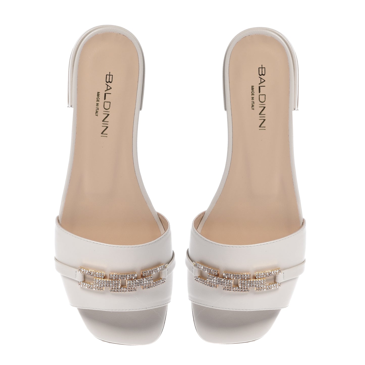 Mule en nappa blanc cassé