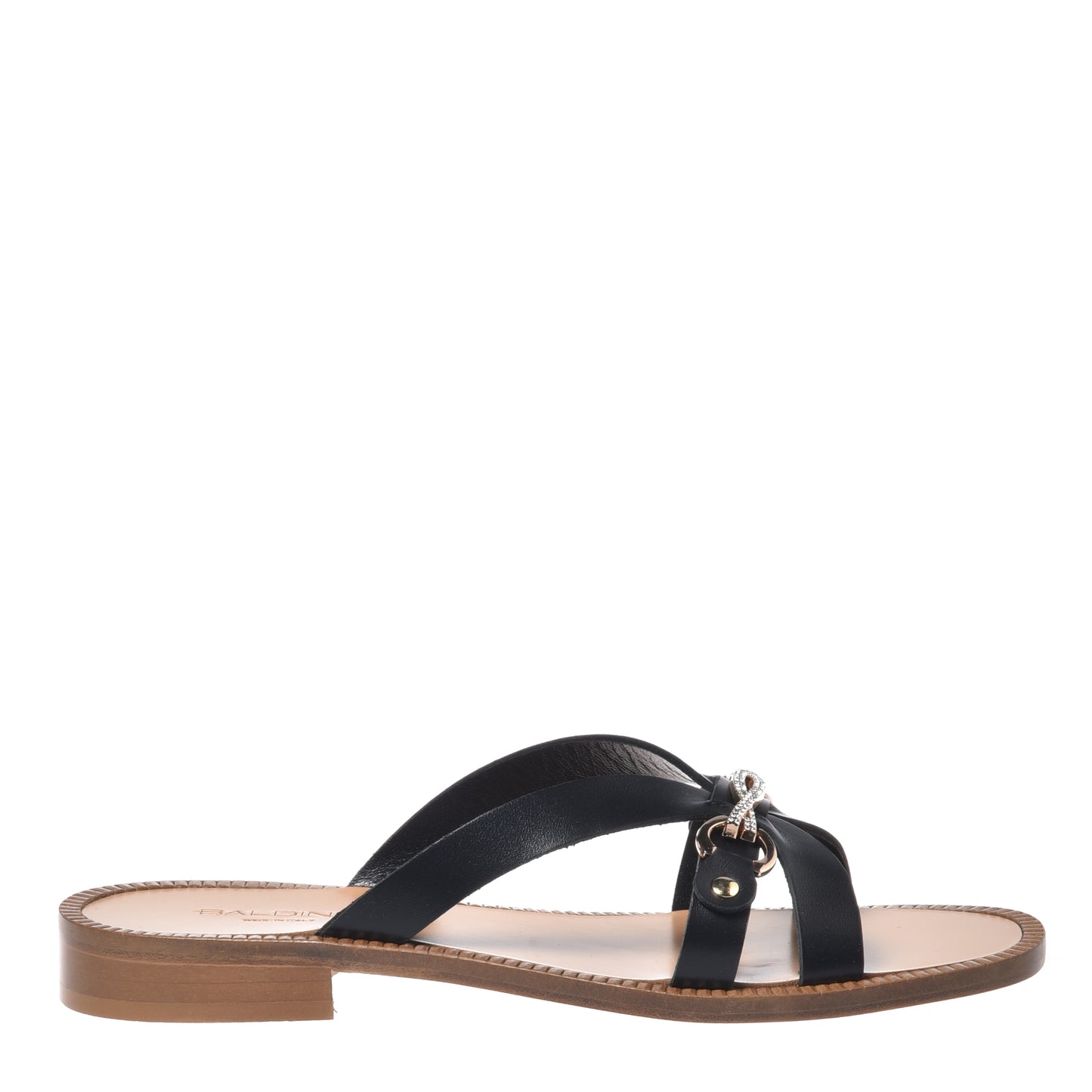 Mule en cuir noir