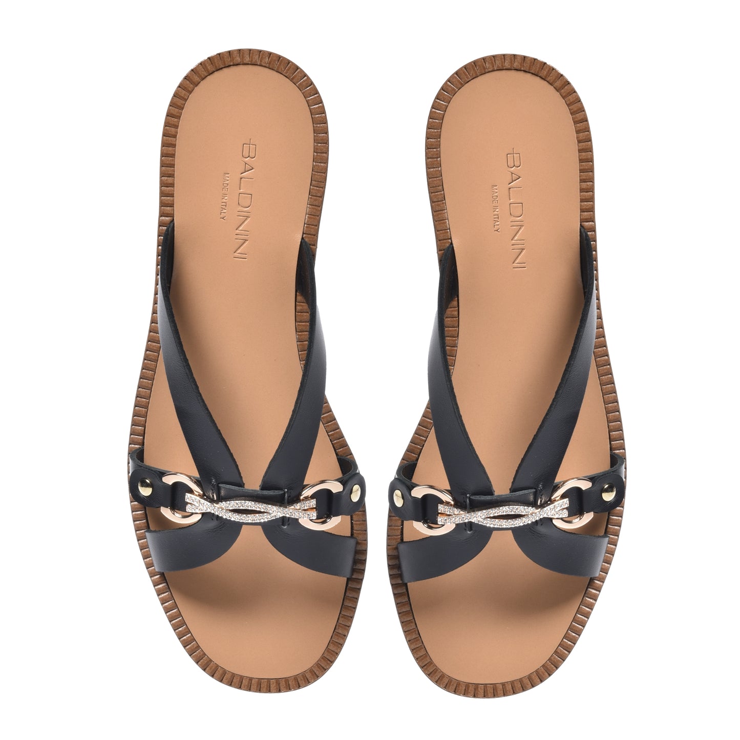 Mule en cuir noir