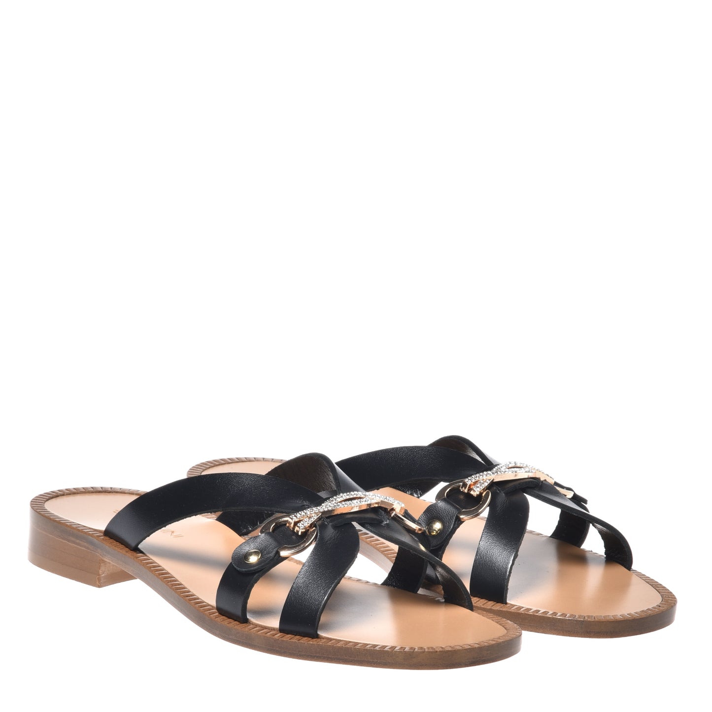 Mule en cuir noir