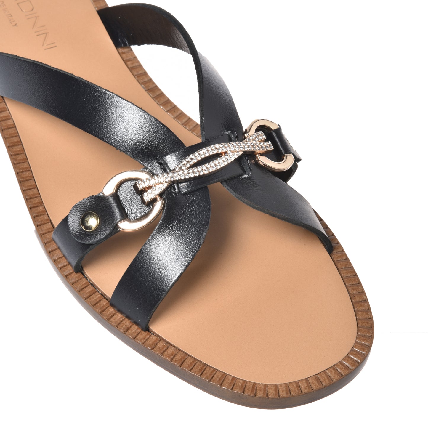 Mule en cuir noir
