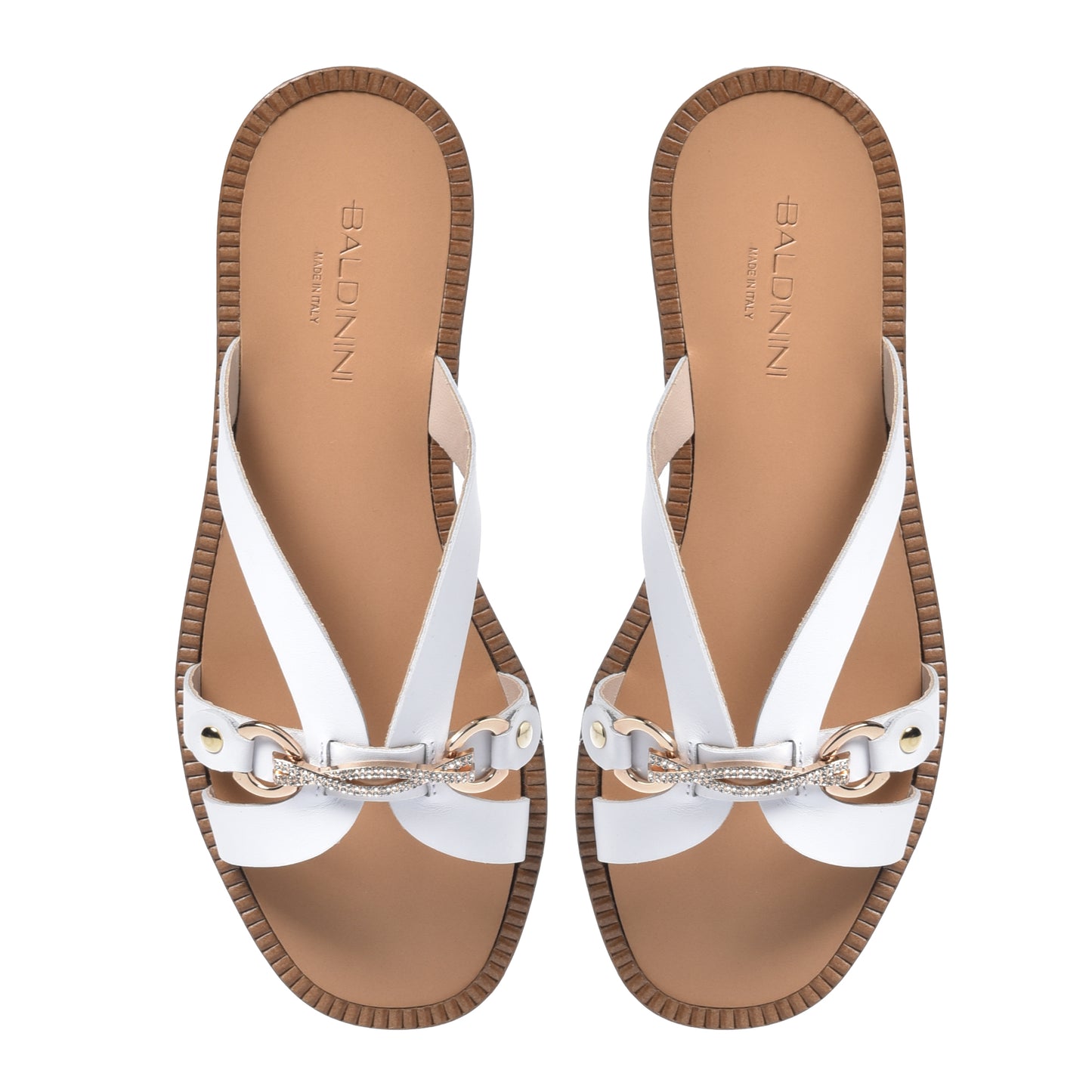Mule en cuir blanc