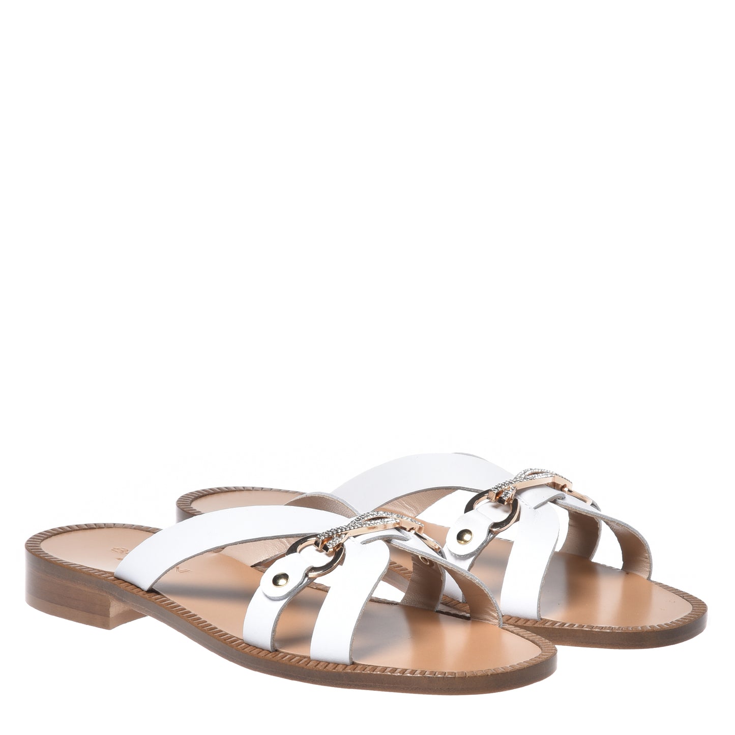 Mule en cuir blanc