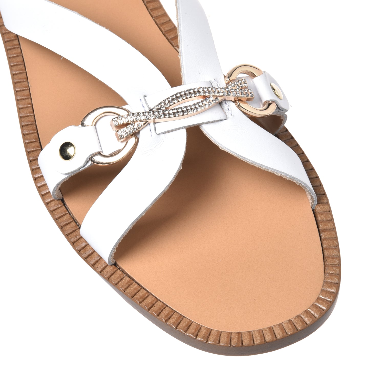 Mule en cuir blanc