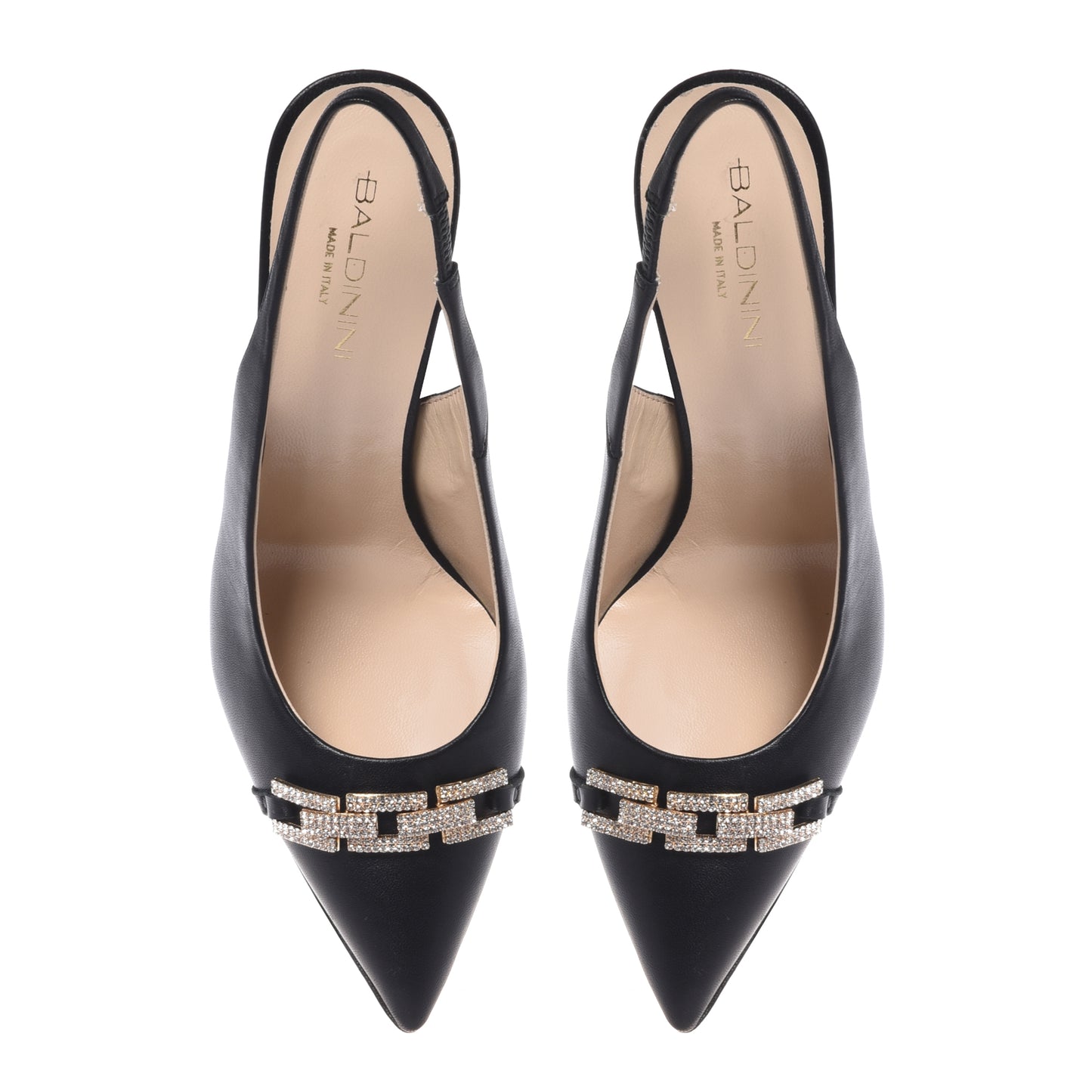 Slingback in nappa nera