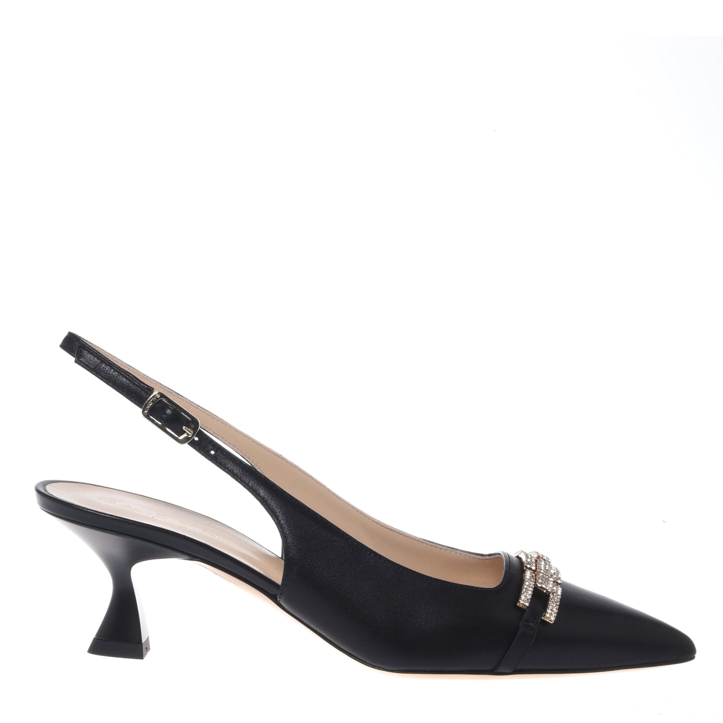 Black nappa slingback
