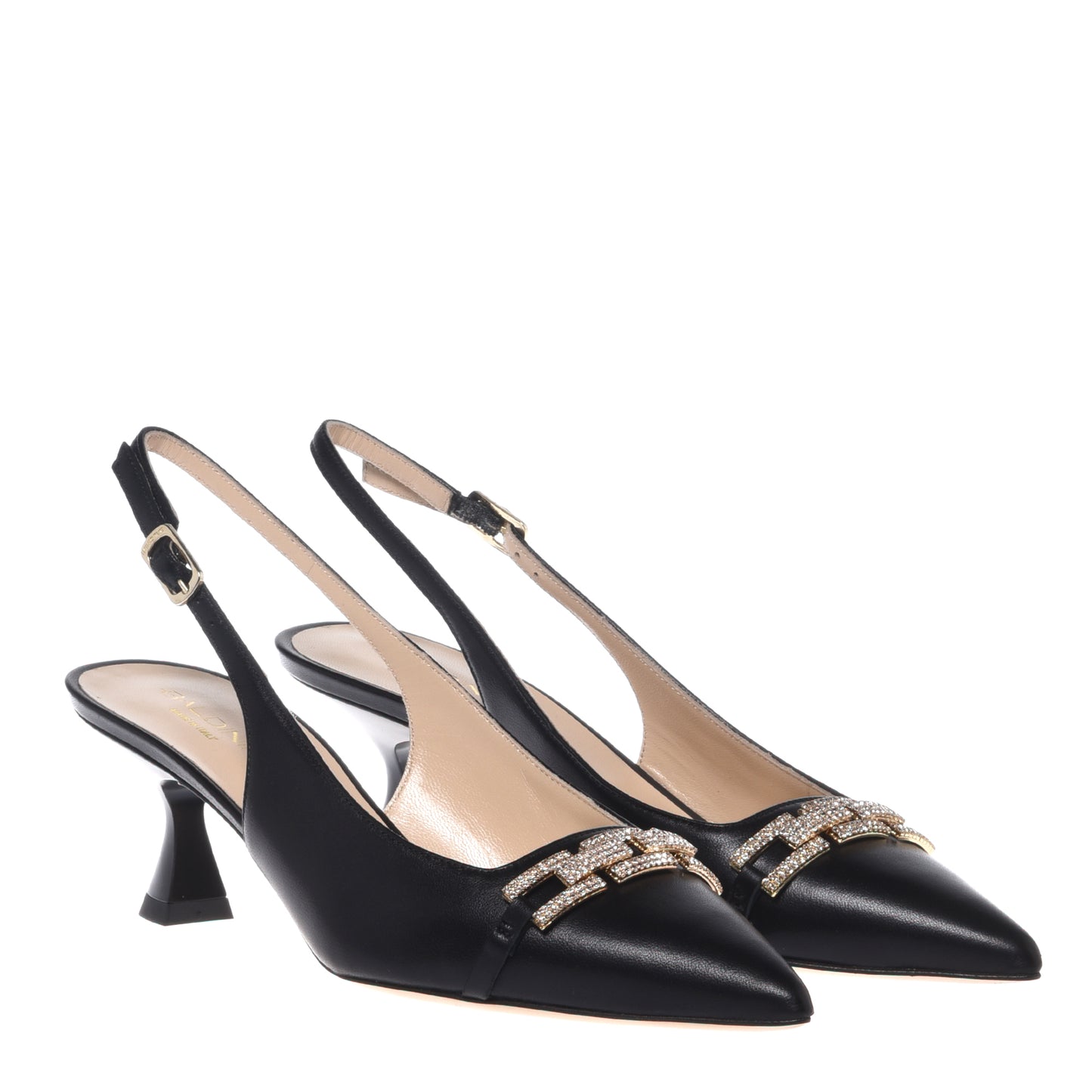 Slingback en nappa noir