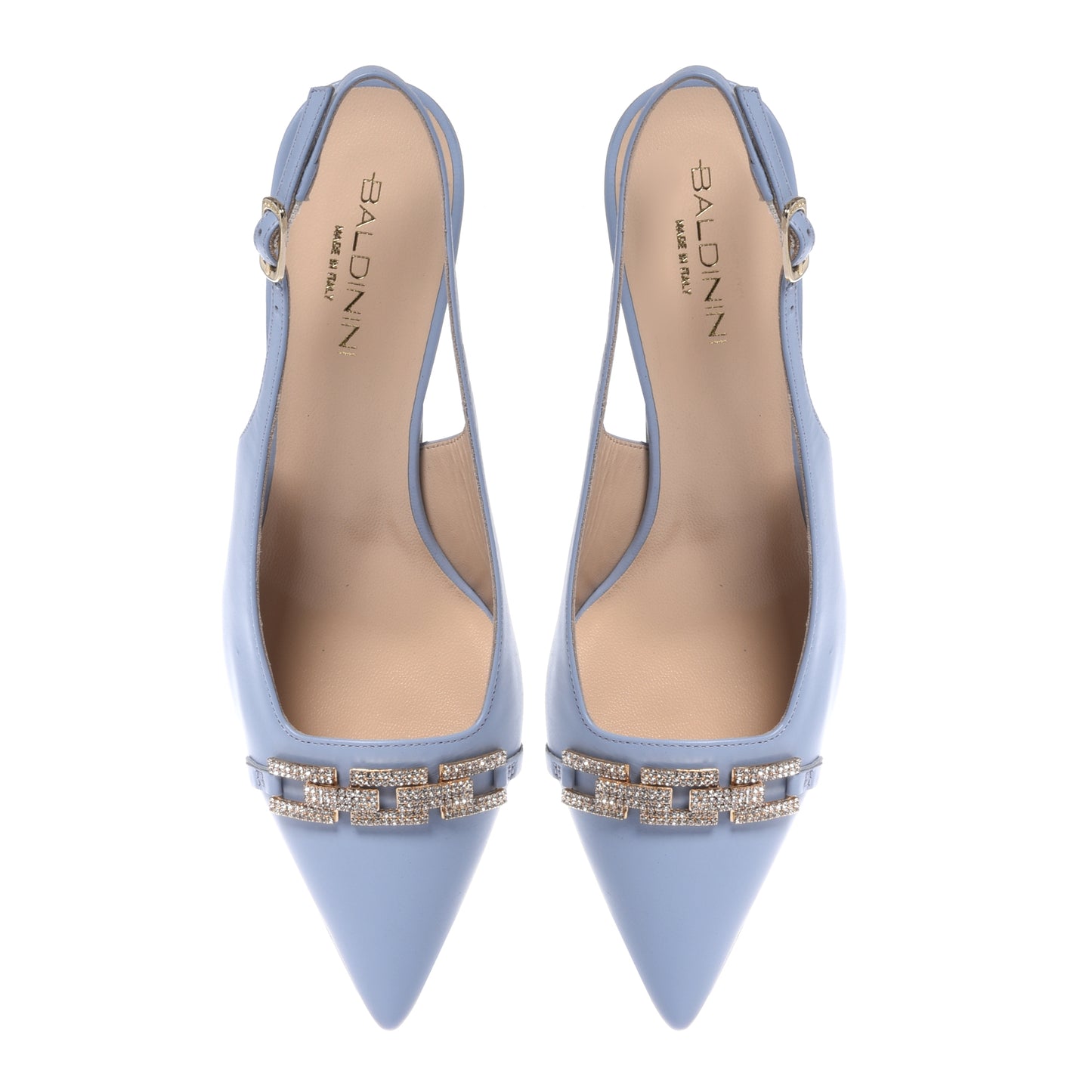 Slingback en nappa bleu clair