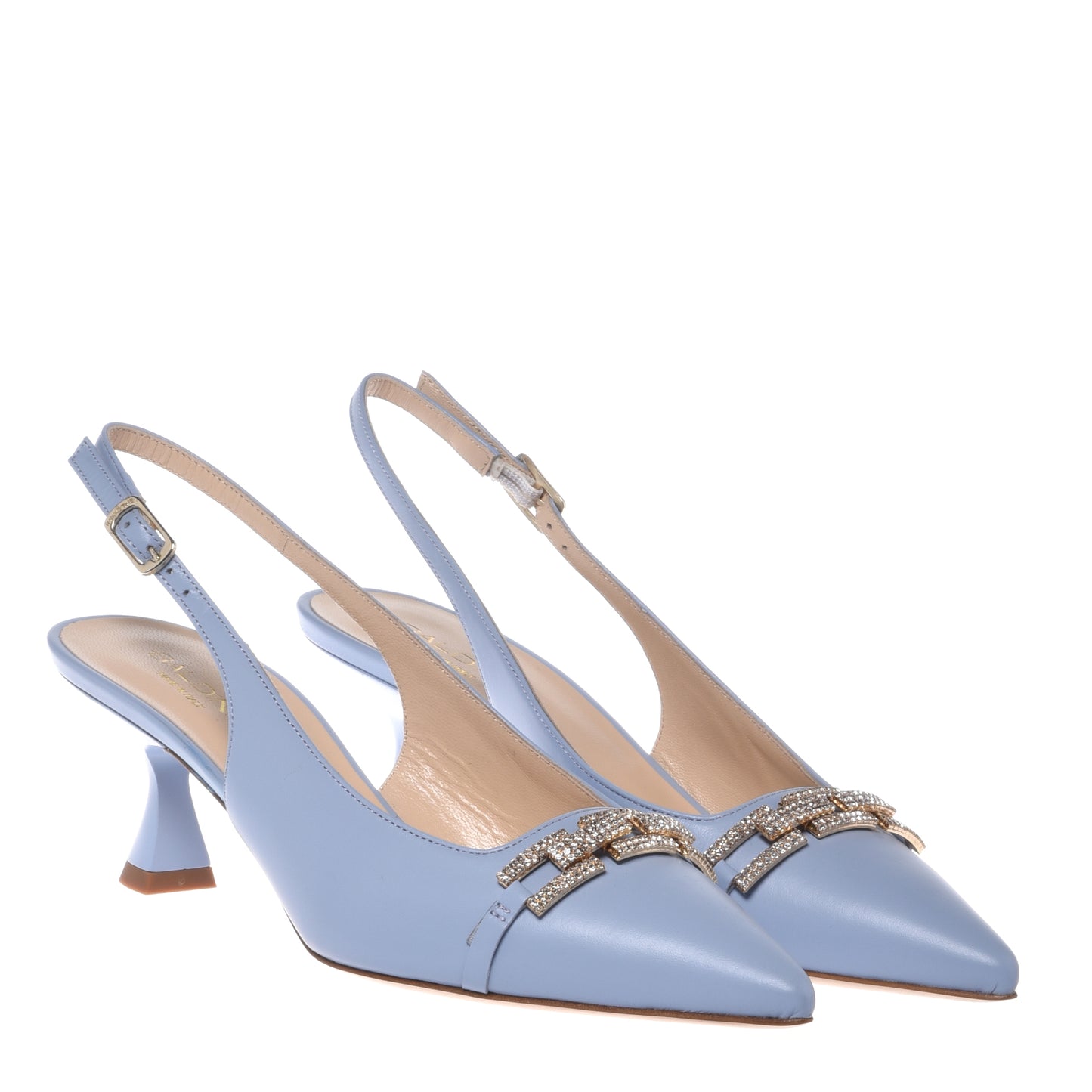 Slingback en nappa bleu clair
