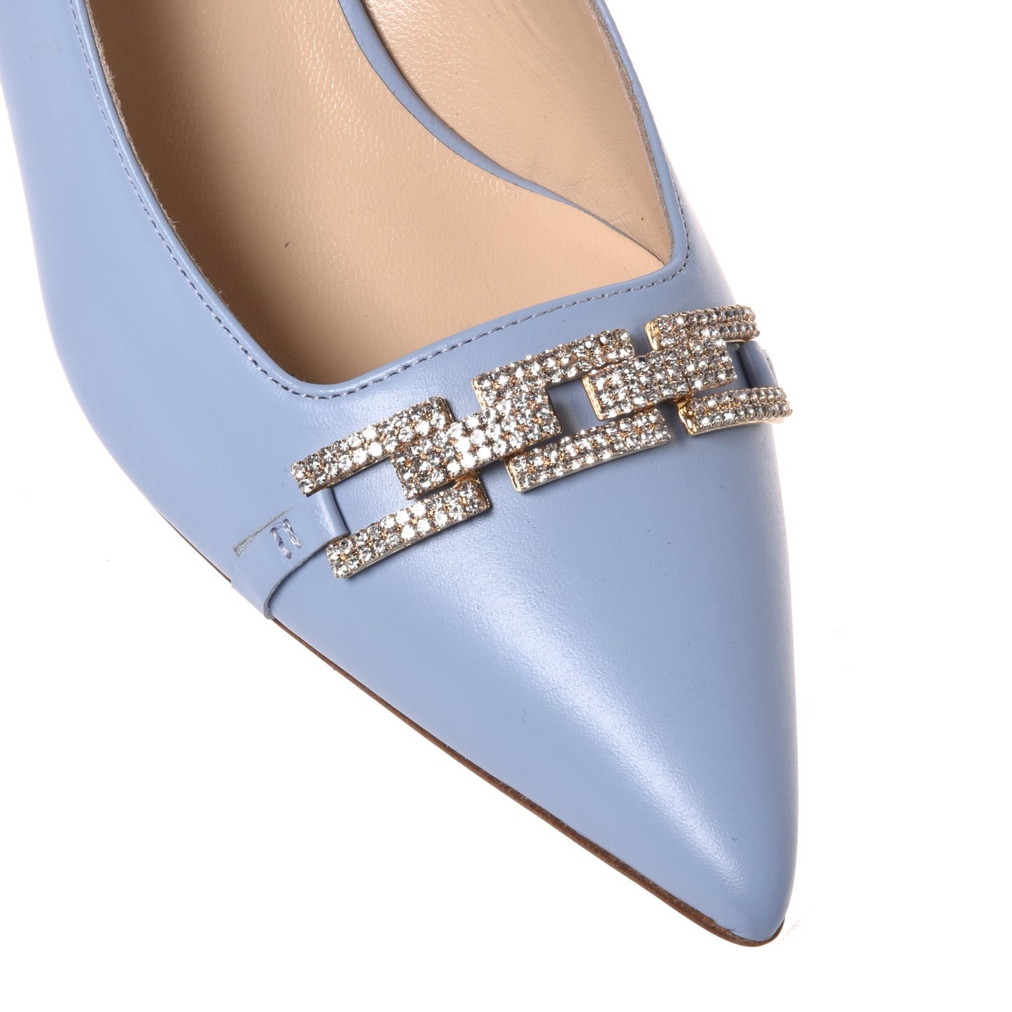 Slingback en nappa bleu clair