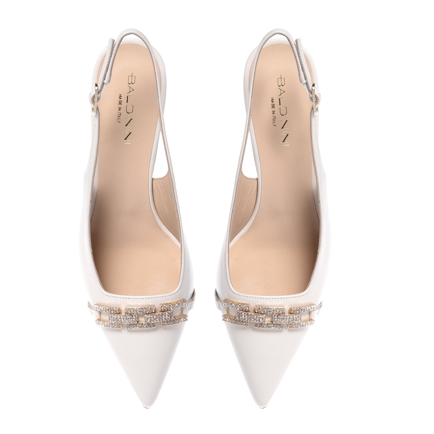 Slingback en nappa blanc cassé