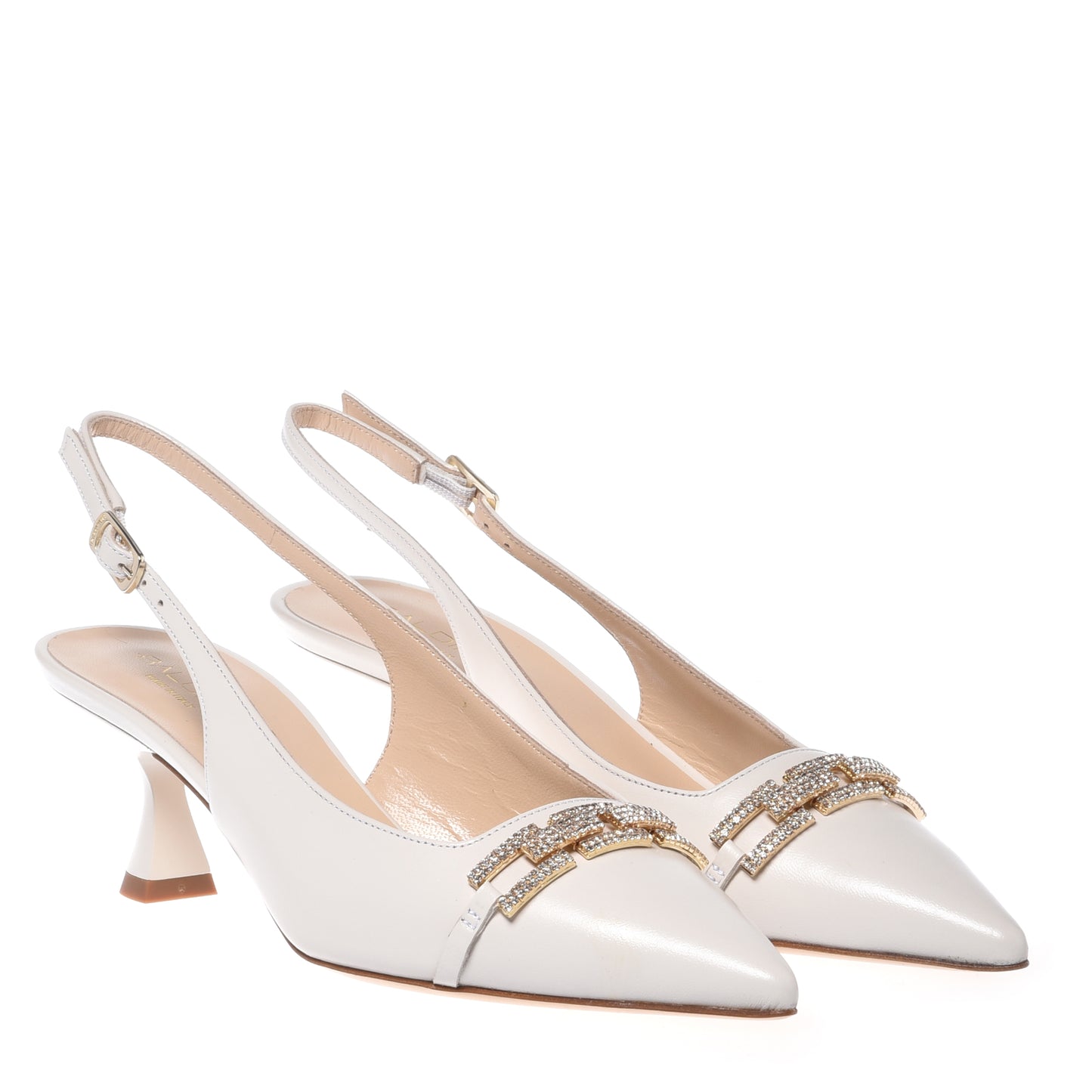 Slingback en nappa blanc cassé