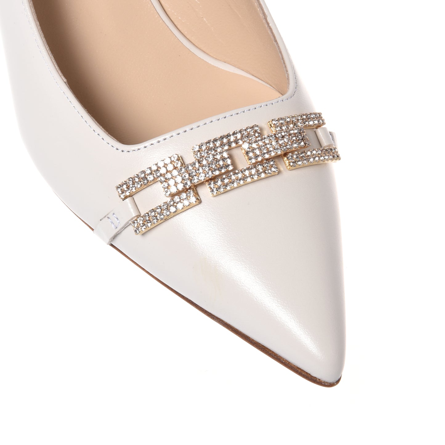 Slingback en nappa blanc cassé