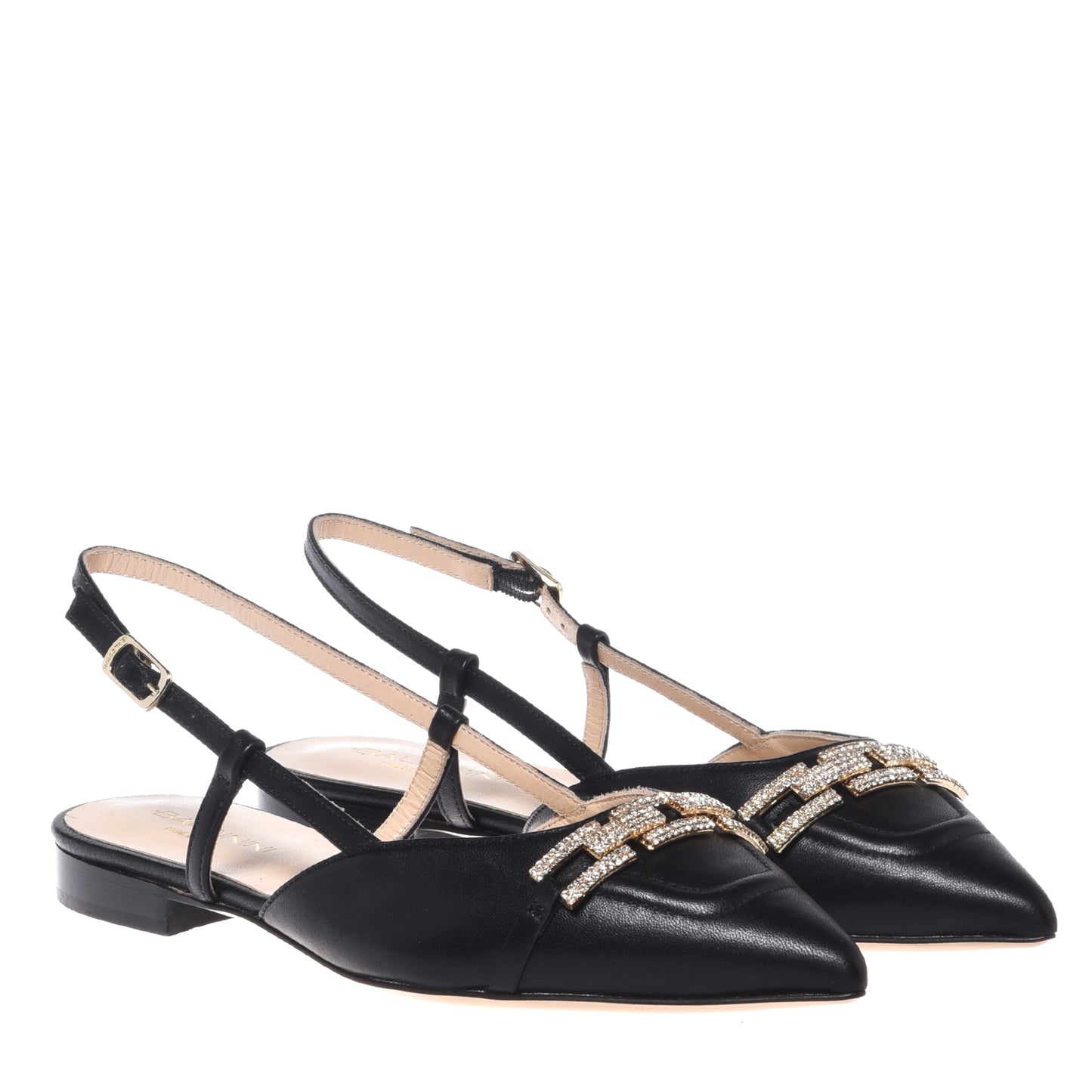 Slingback en nappa noir