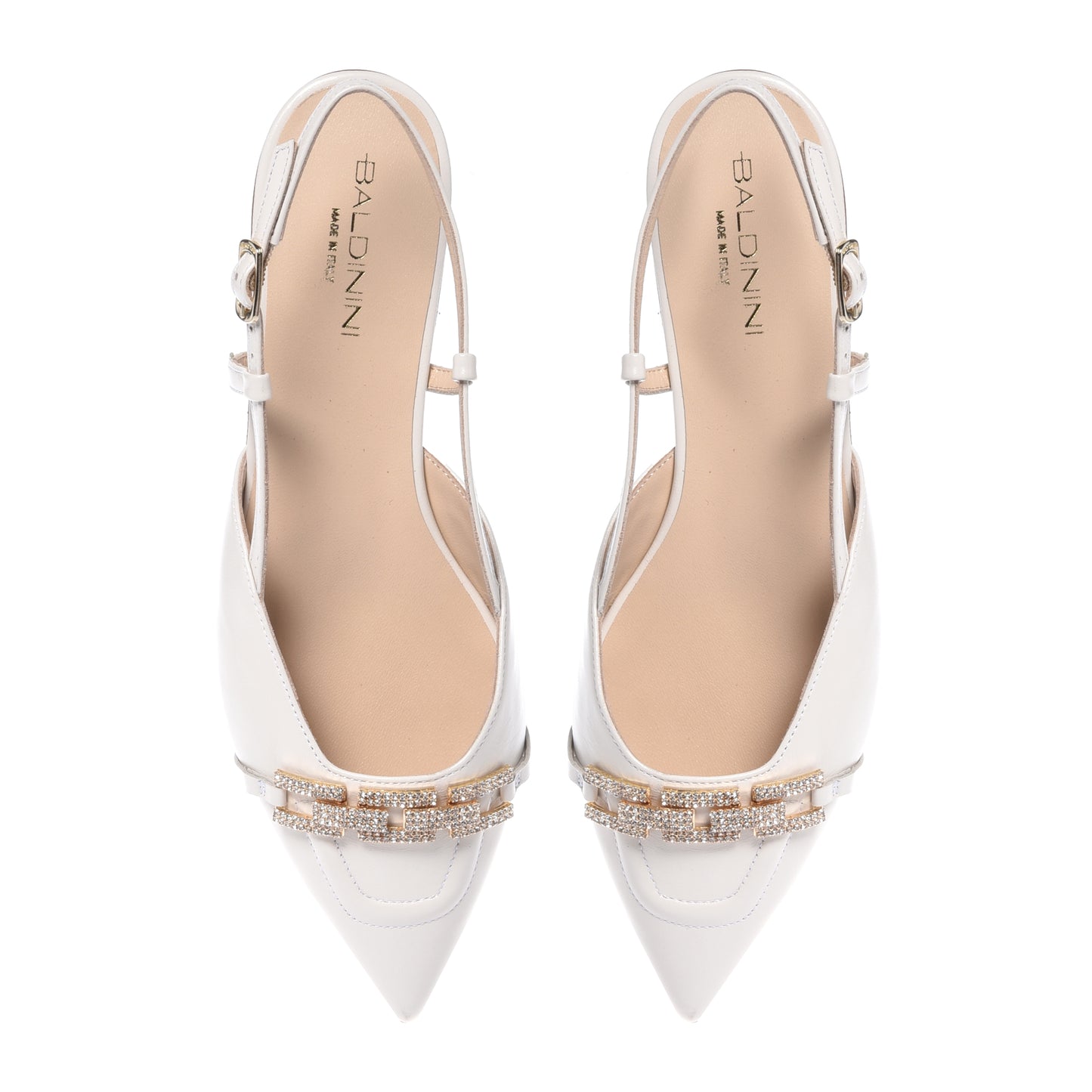 Slingback in nappa bianco sporco