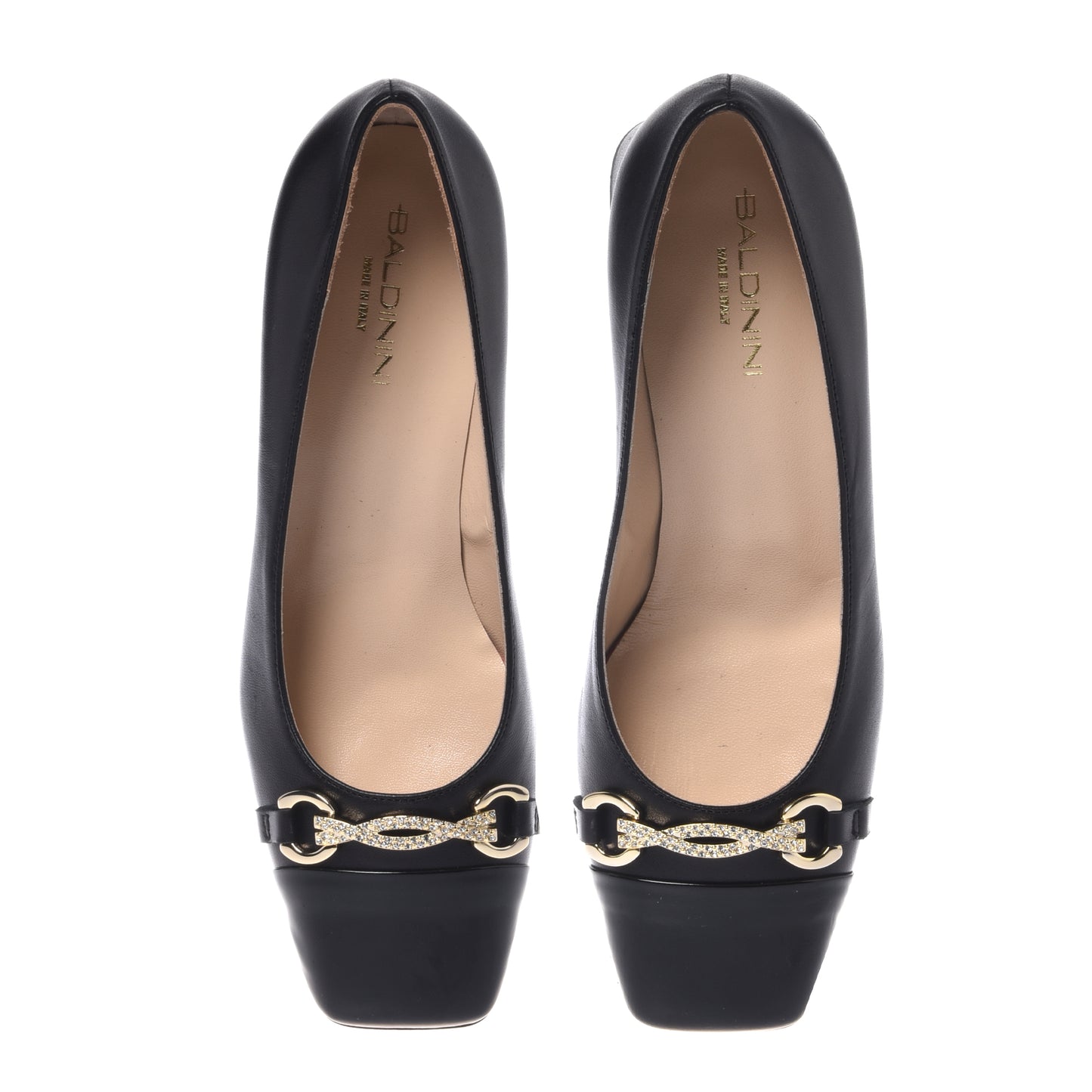 Escarpin en vernis et nappa noir