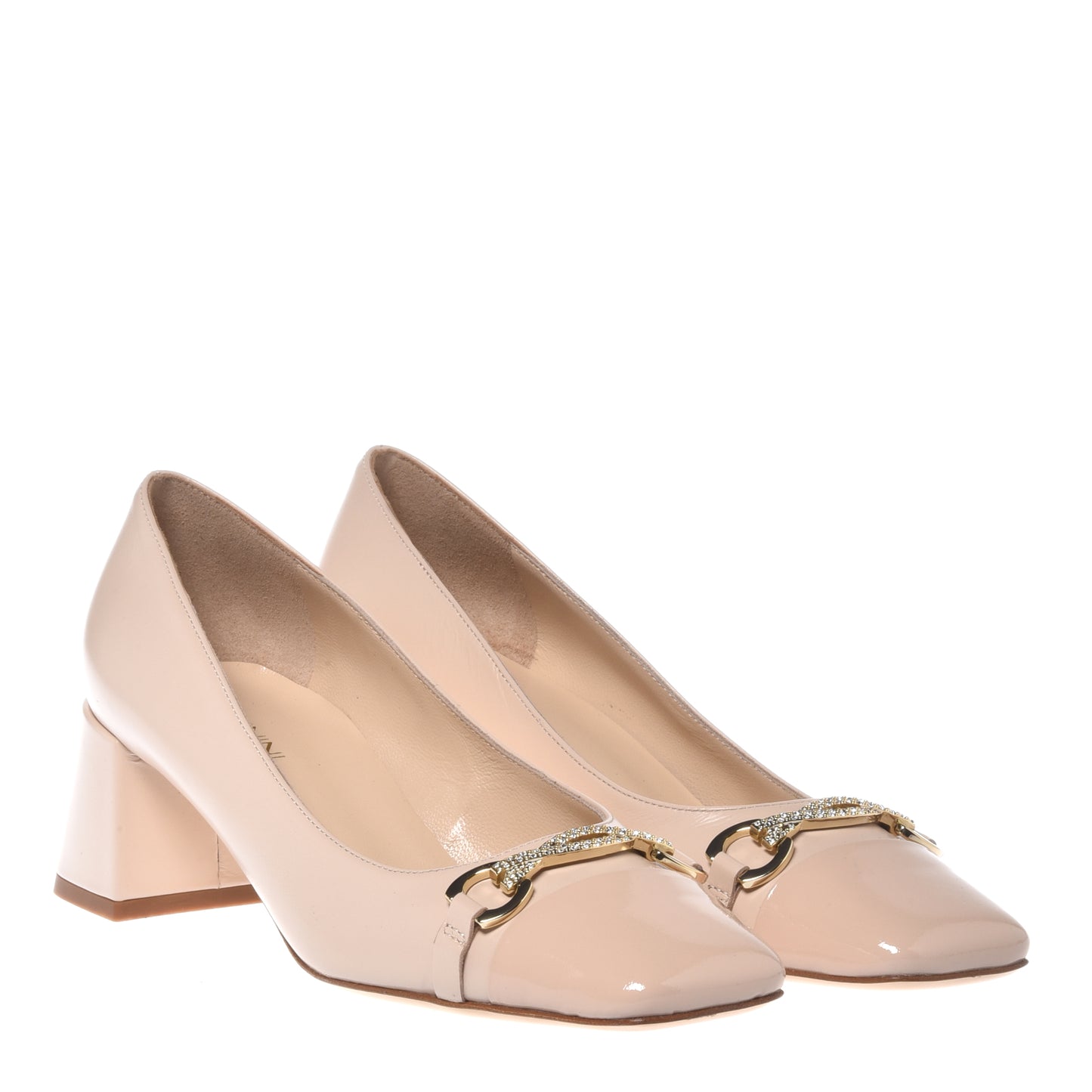 Escarpin en vernis et nappa Rose