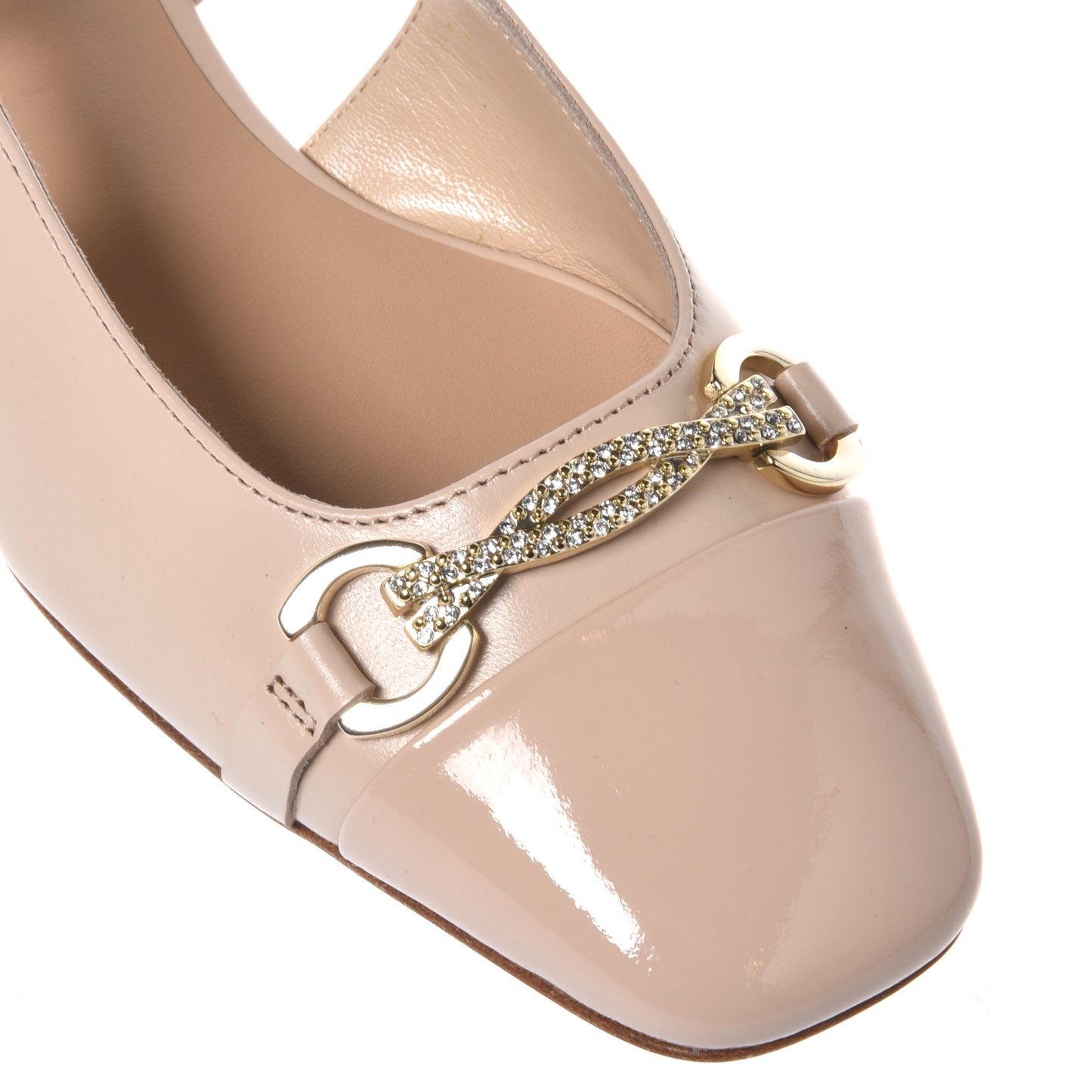 Slingback in vernice e nappa rosa