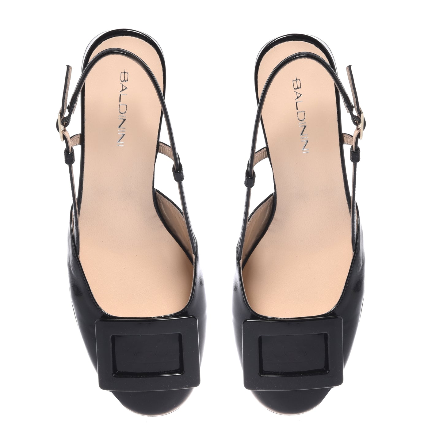 Slingback en vernis noir