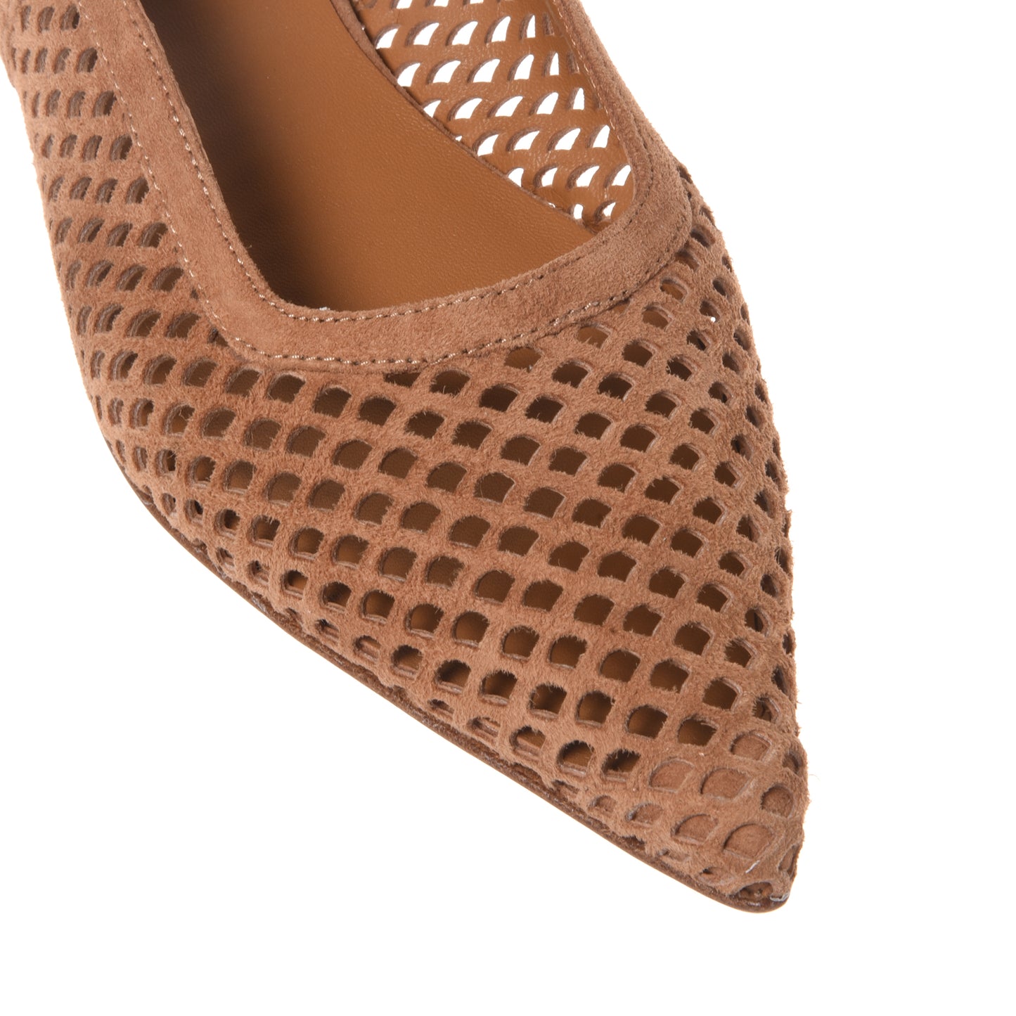 Slingback en daim perforé couleur cuir