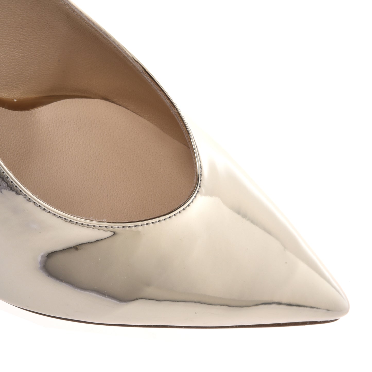 Slingback en cuir miroir or clair