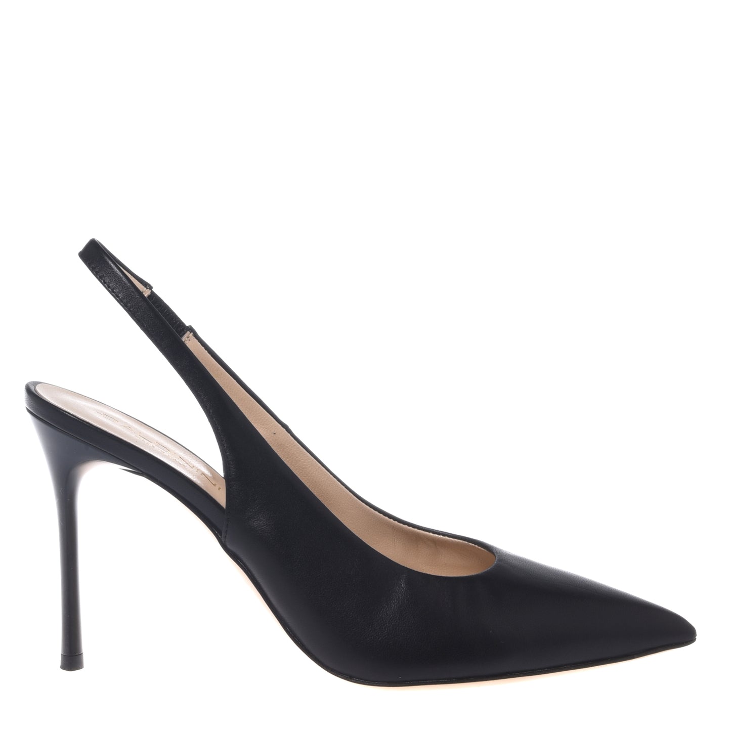 Slingback in nappa nera