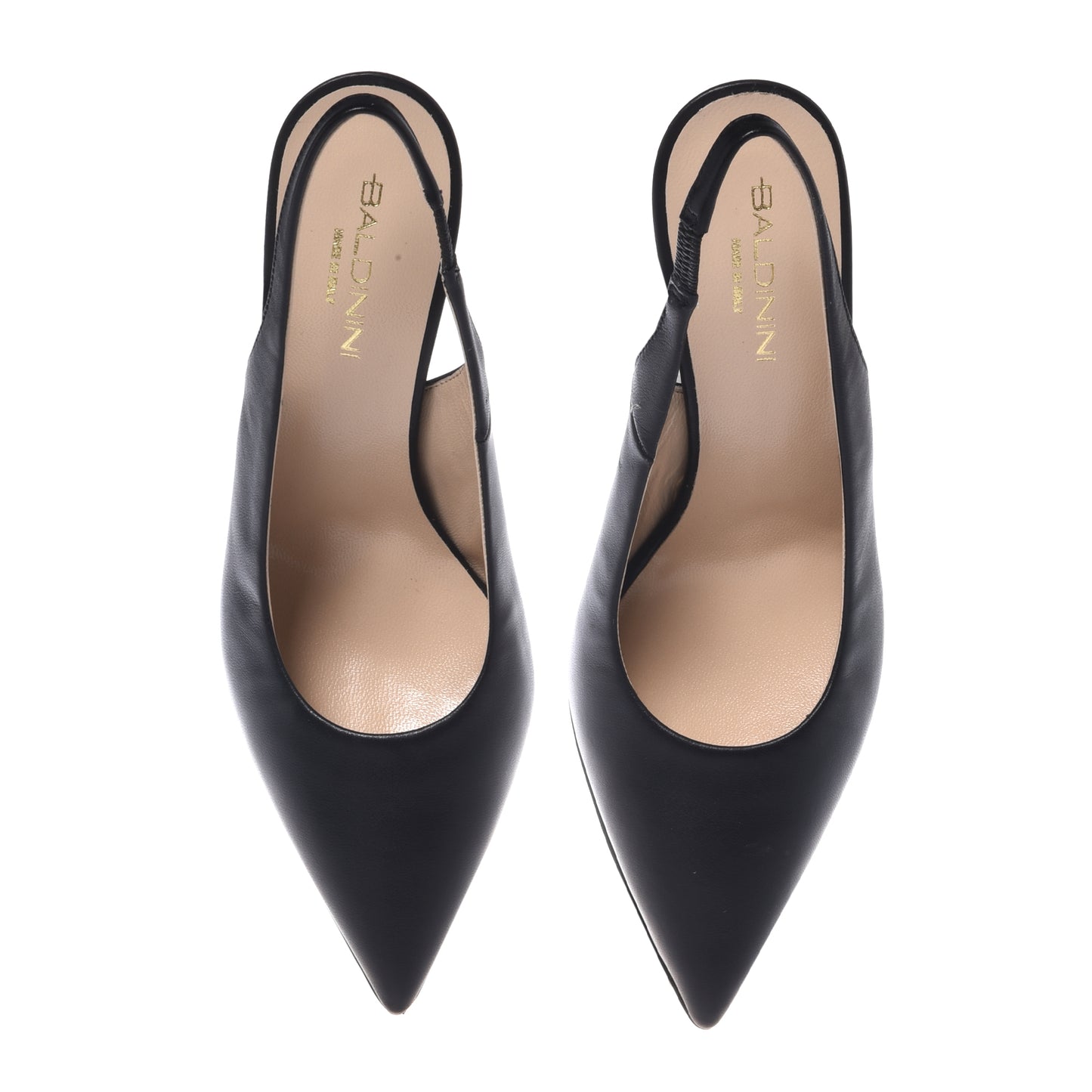 Slingback in nappa nera