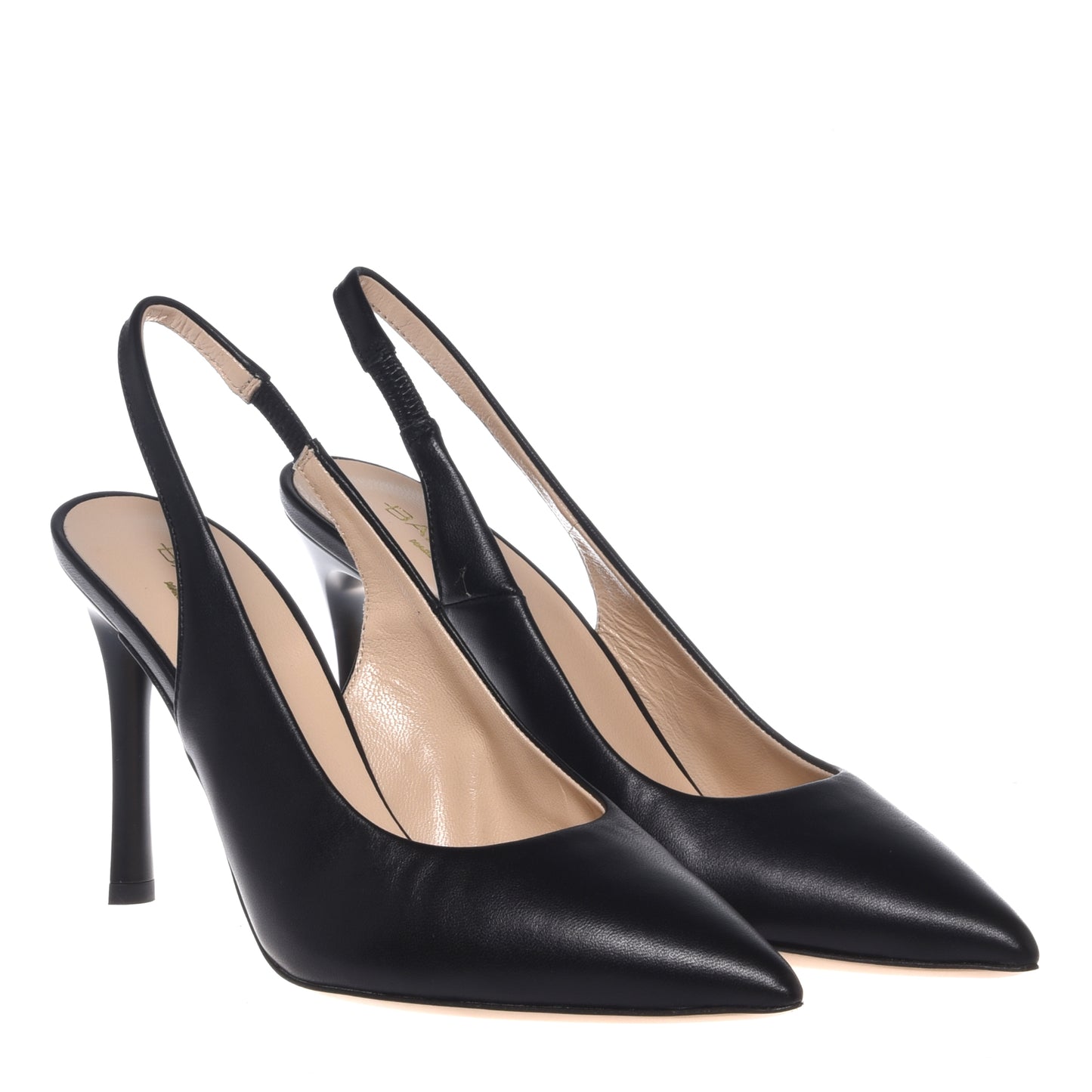 Slingback in nappa nera
