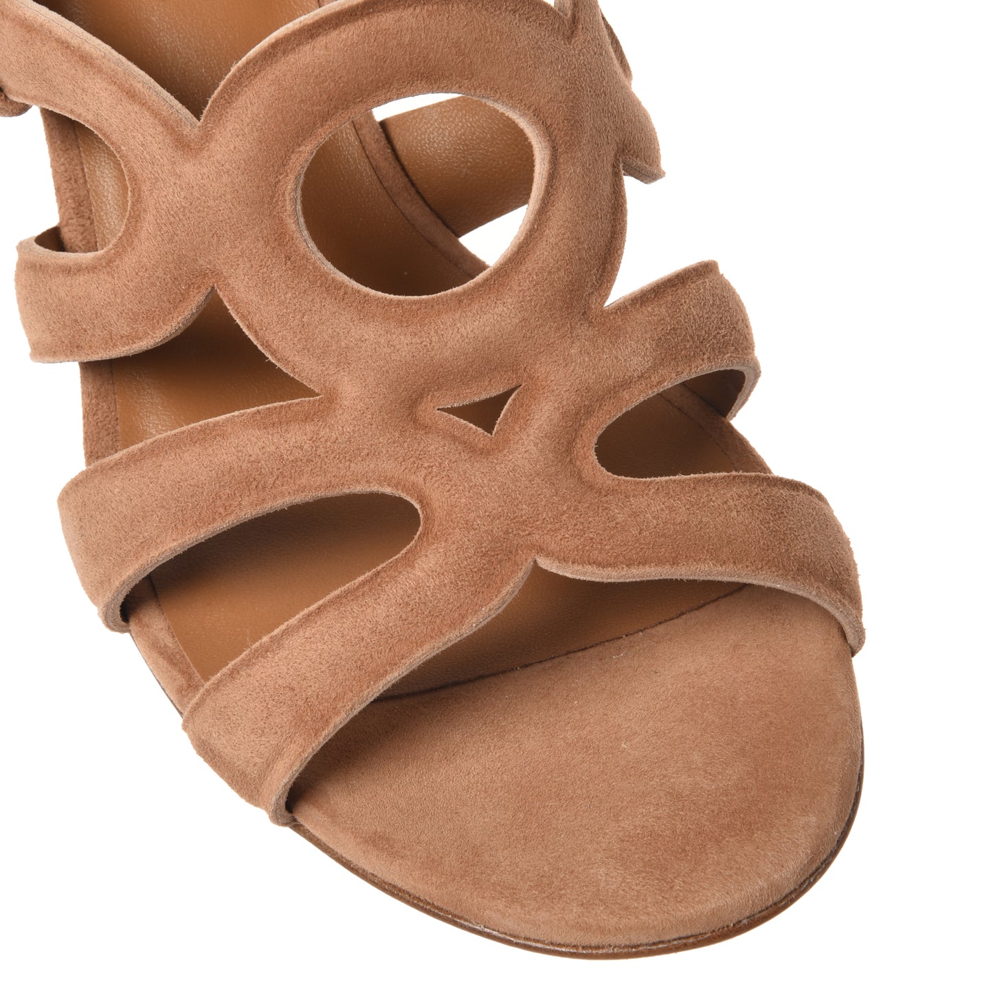 Sandale en daim couleur cuir naturel