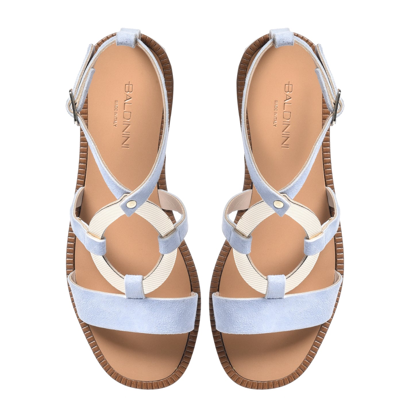 Sandale en daim bleu clair