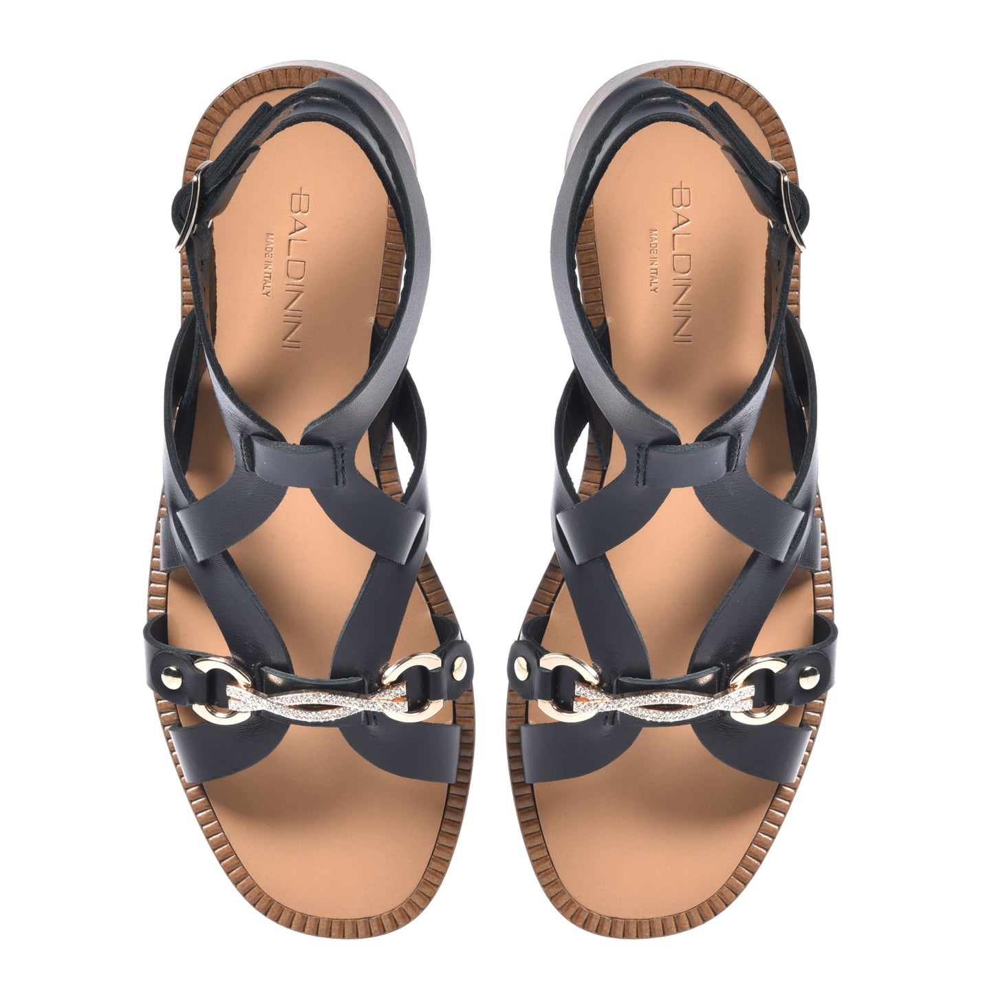 Sandale en cuir noir