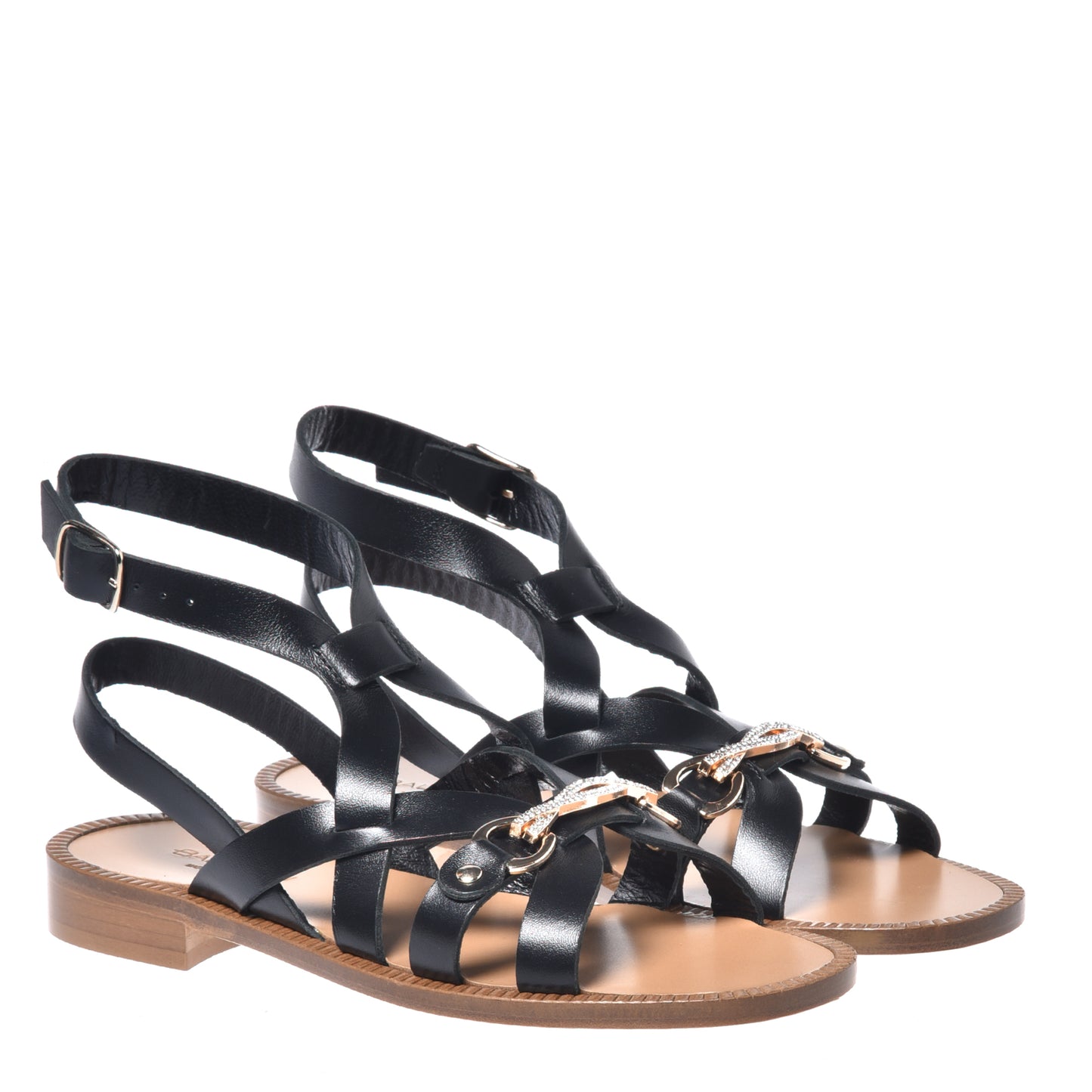 Sandale en cuir noir