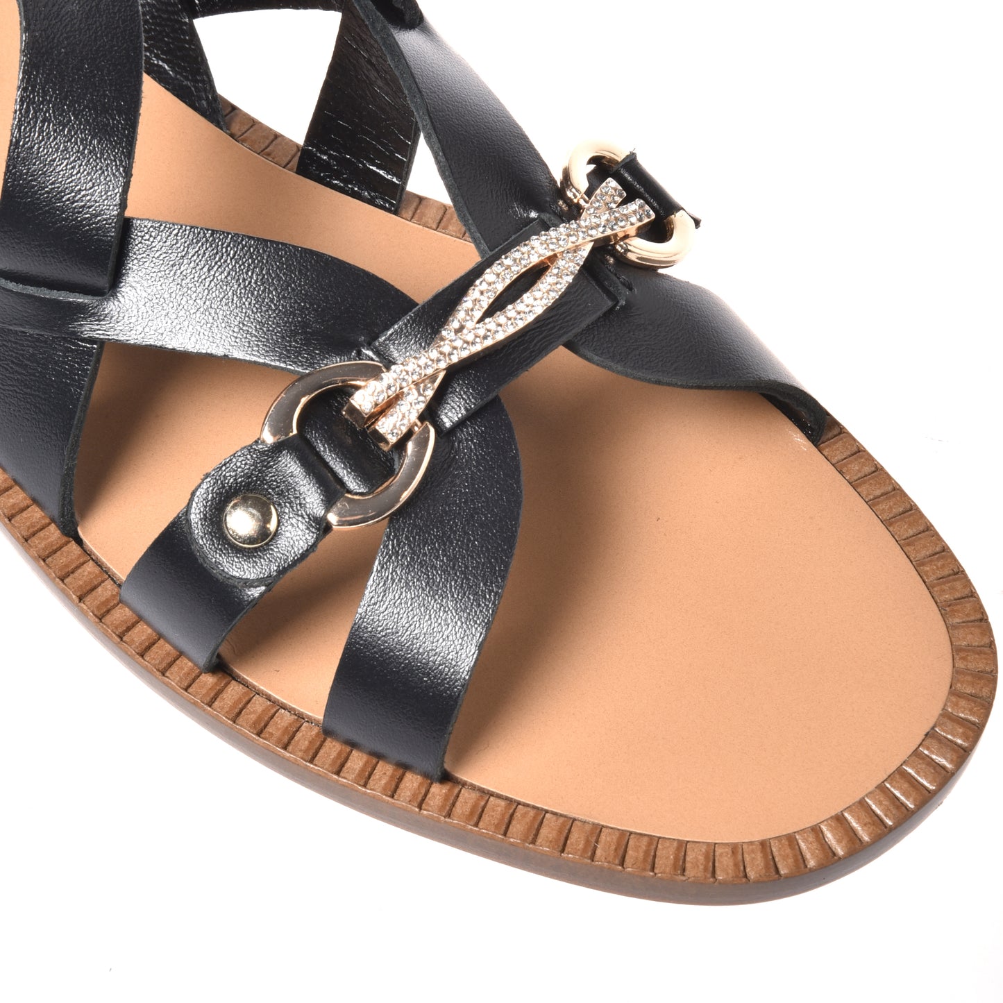 Sandale en cuir noir